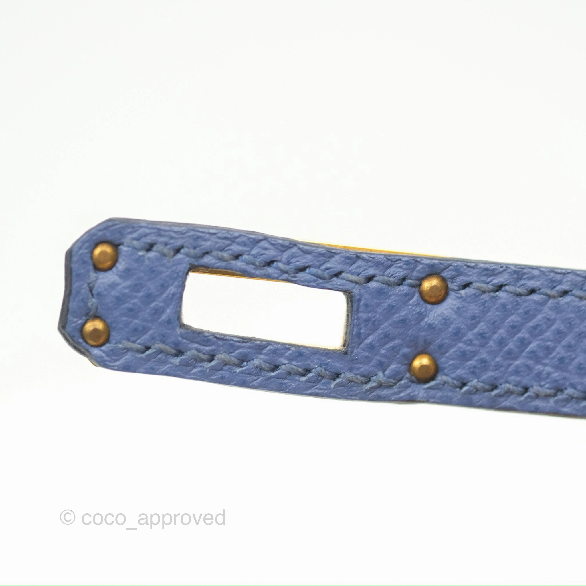 Herms Mini Kelly II Bleu Brighton Epsom Gold Hardware