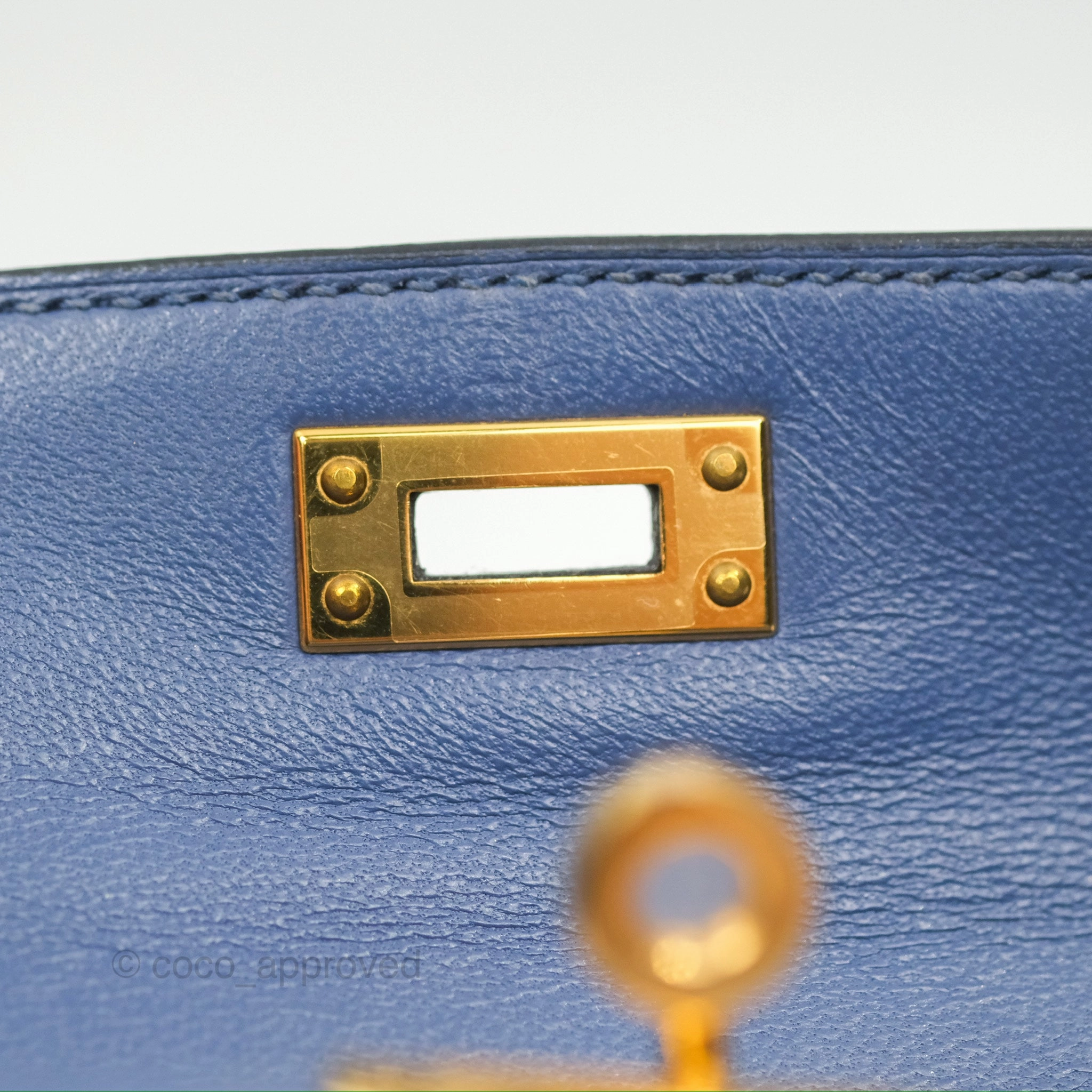 Herms Mini Kelly II Bleu Brighton Epsom Gold Hardware