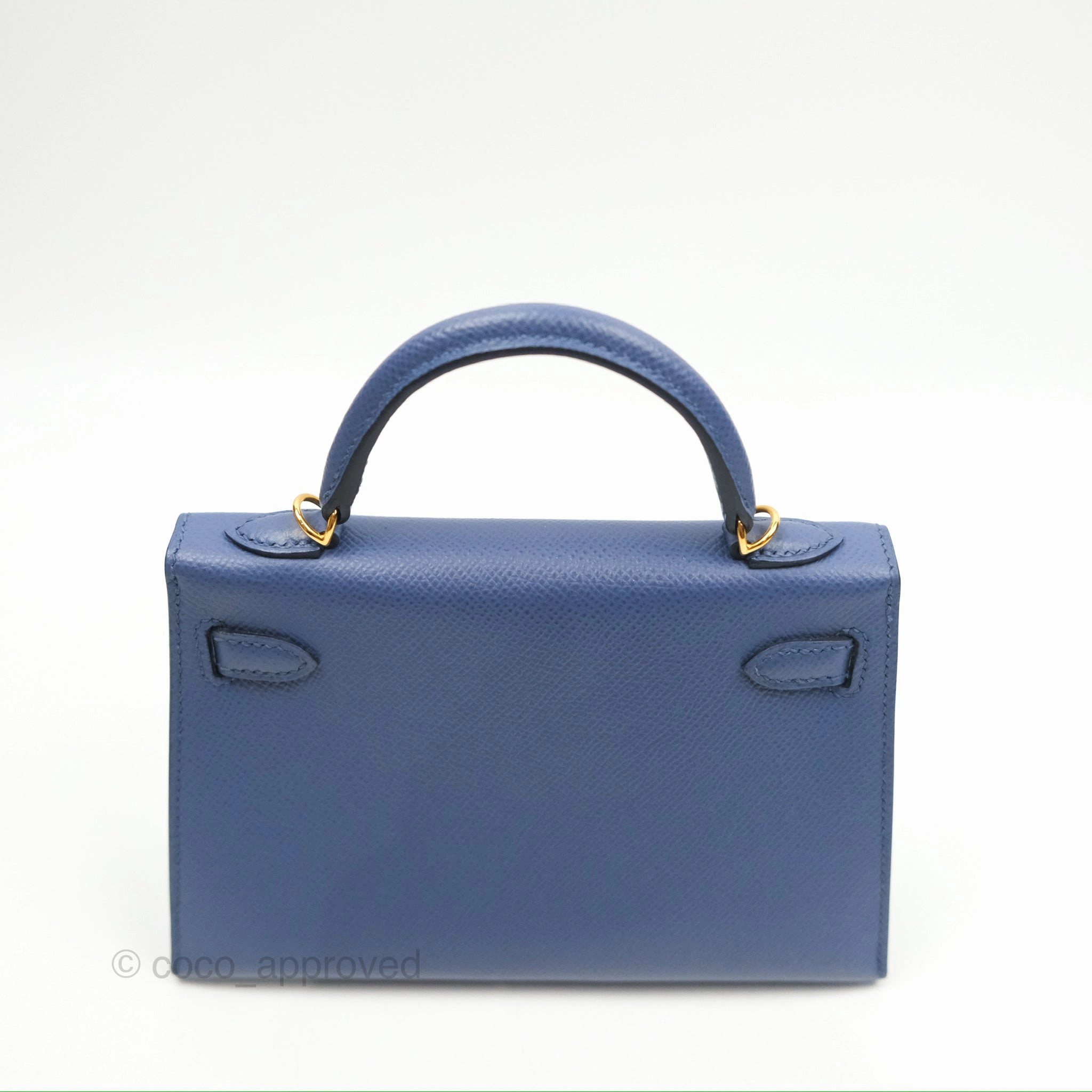 Herms Mini Kelly II Bleu Brighton Epsom Gold Hardware