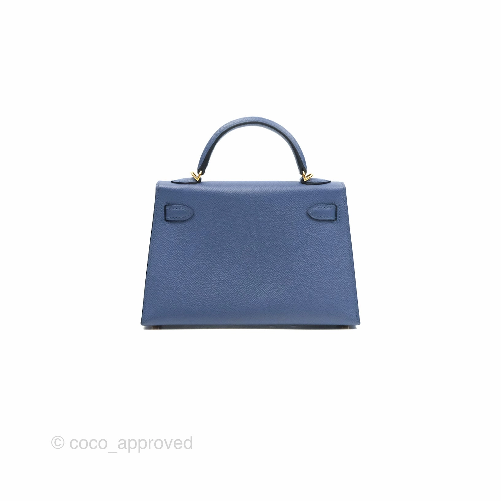 Herms Mini Kelly II Bleu Brighton Epsom Gold Hardware