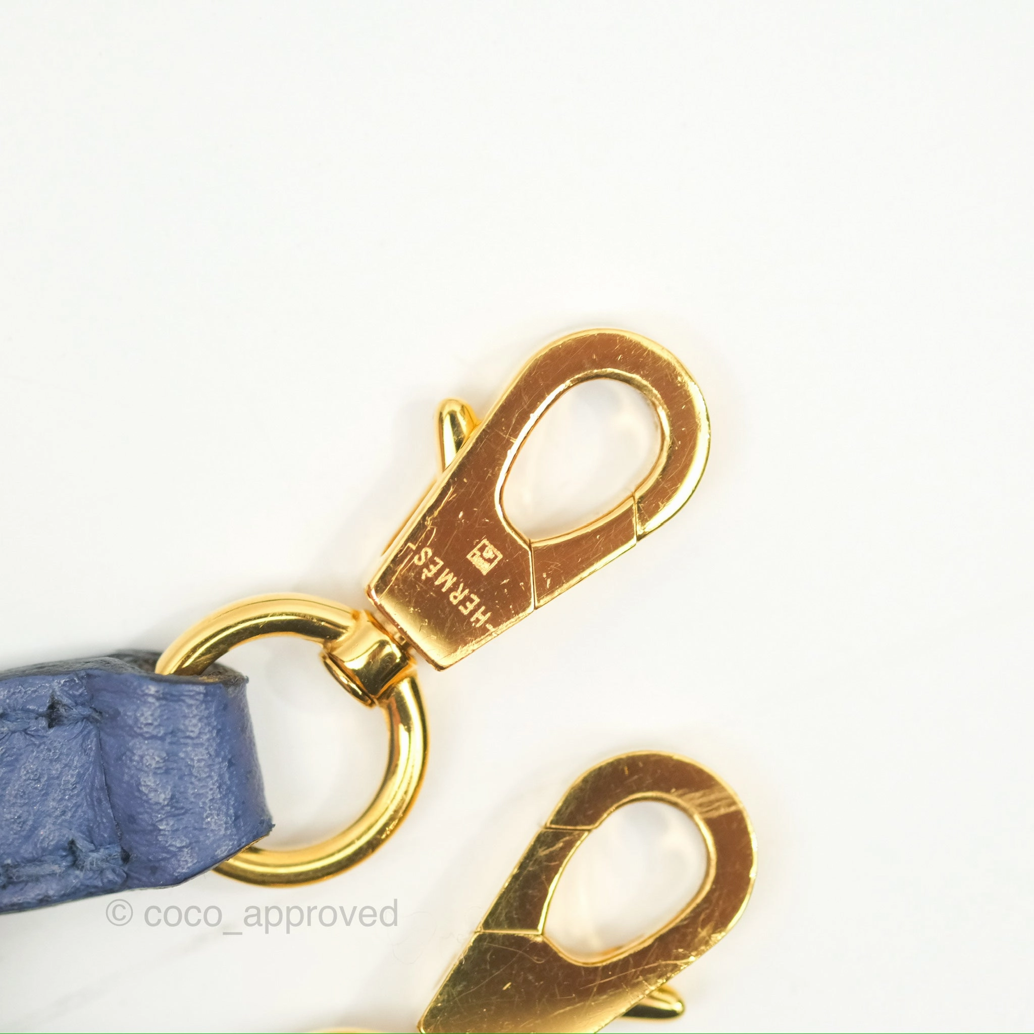 Herms Mini Kelly II Bleu Brighton Epsom Gold Hardware
