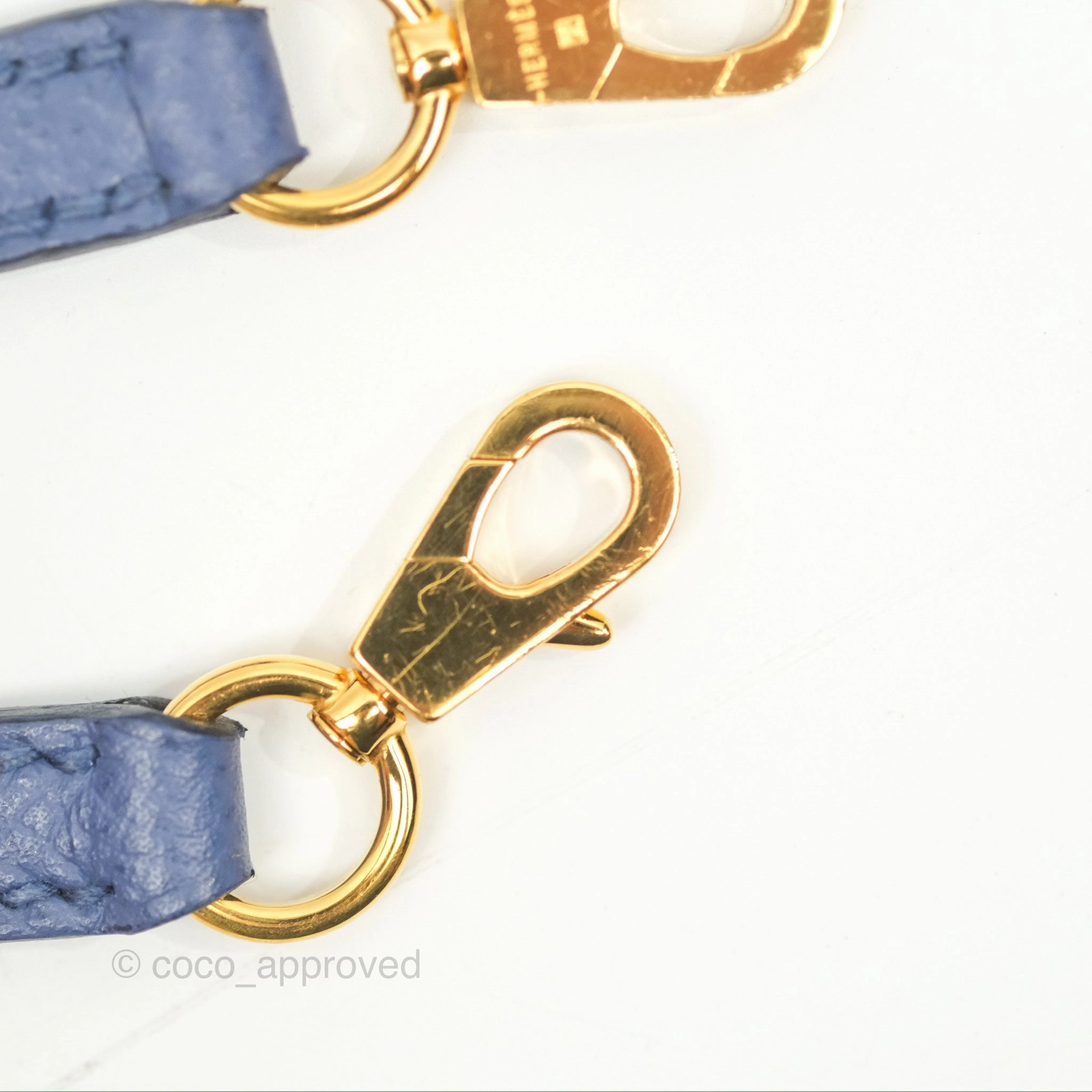 Herms Mini Kelly II Bleu Brighton Epsom Gold Hardware