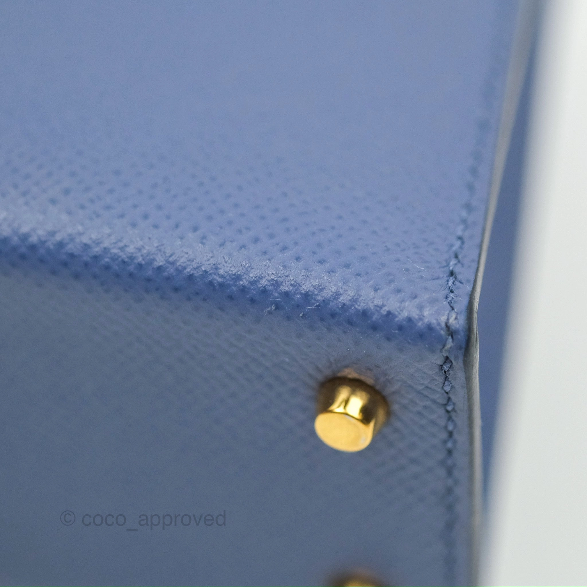 Herms Mini Kelly II Bleu Brighton Epsom Gold Hardware