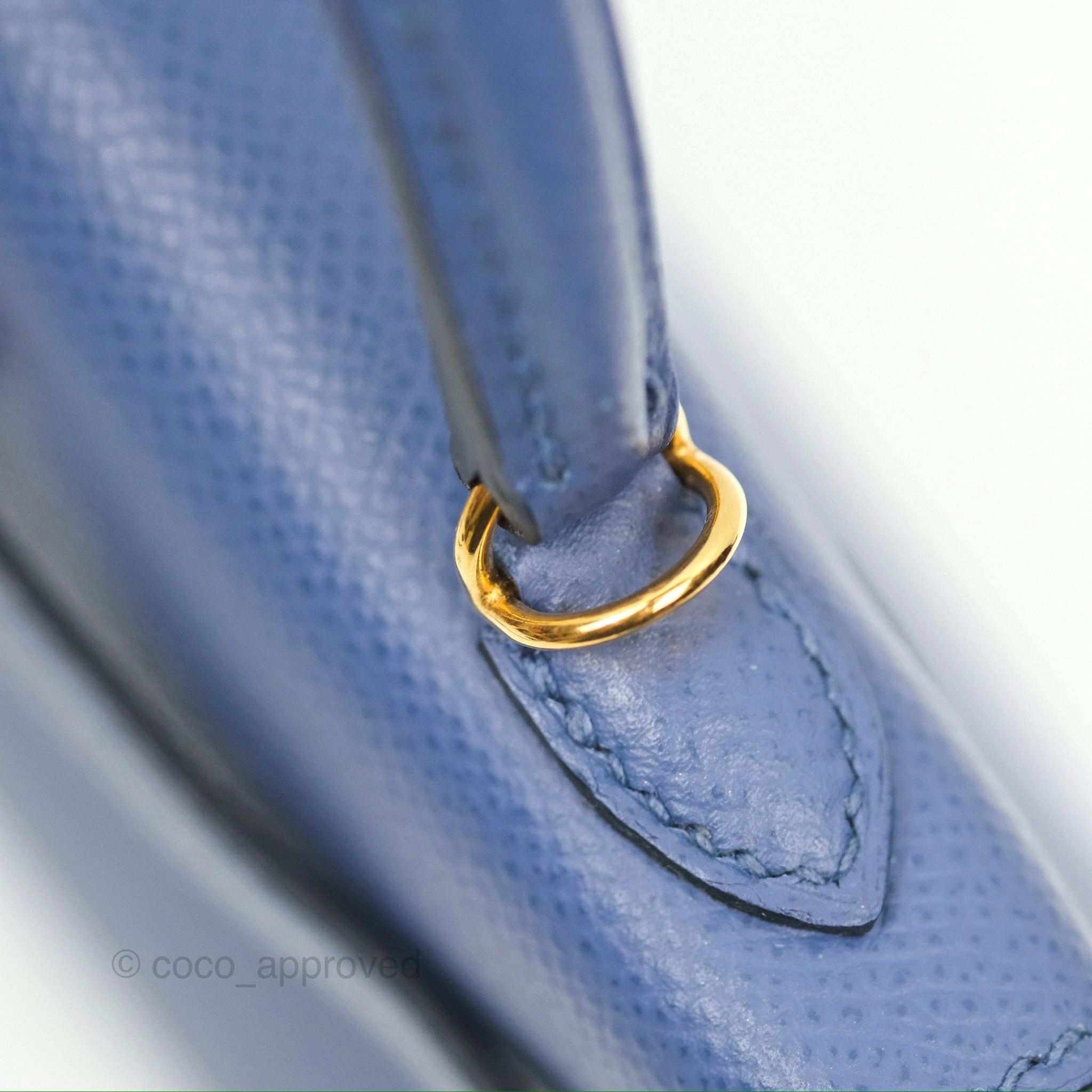 Herms Mini Kelly II Bleu Brighton Epsom Gold Hardware