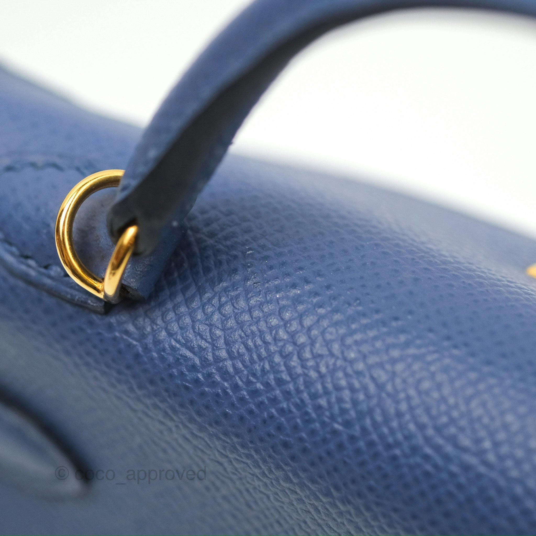Herms Mini Kelly II Bleu Brighton Epsom Gold Hardware