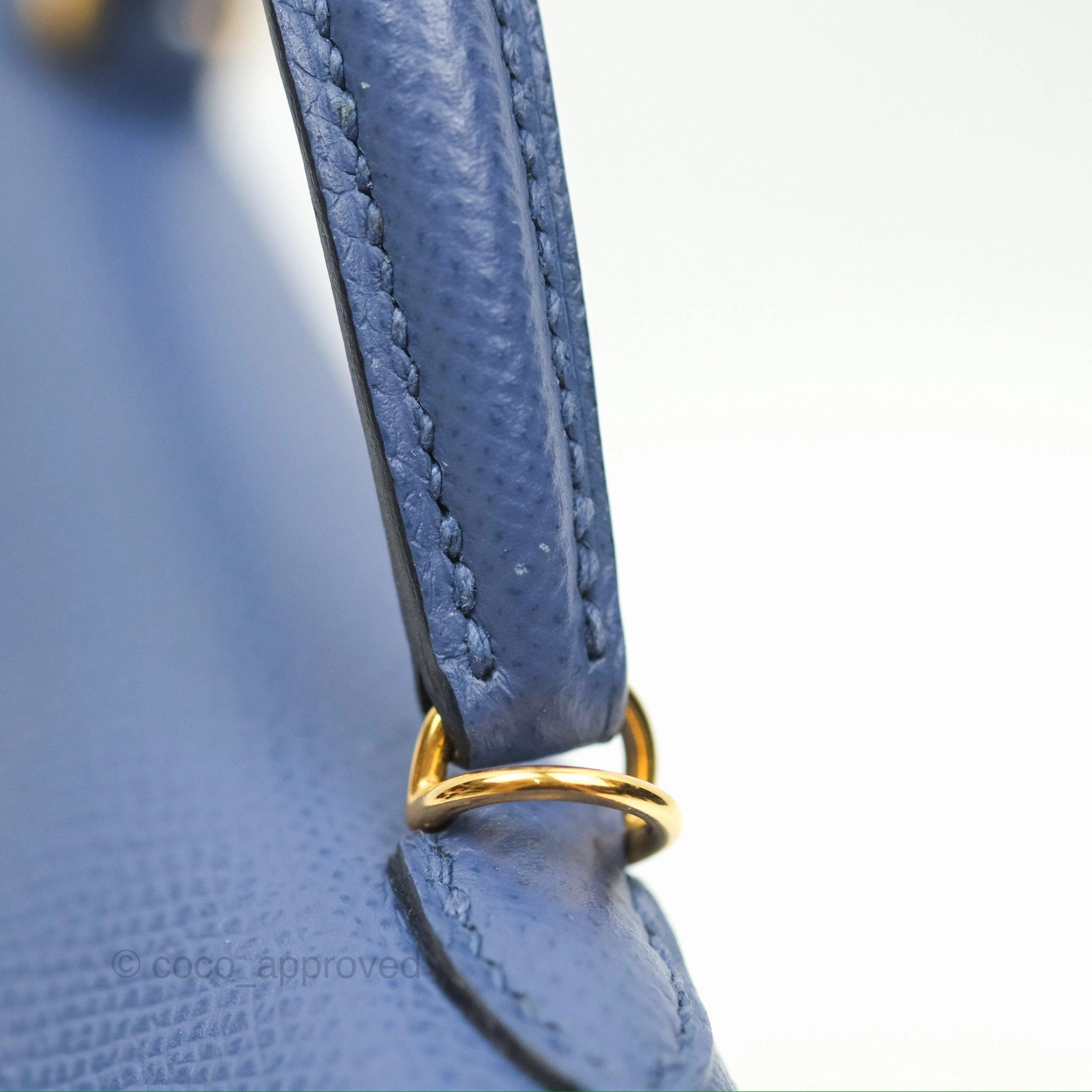Herms Mini Kelly II Bleu Brighton Epsom Gold Hardware