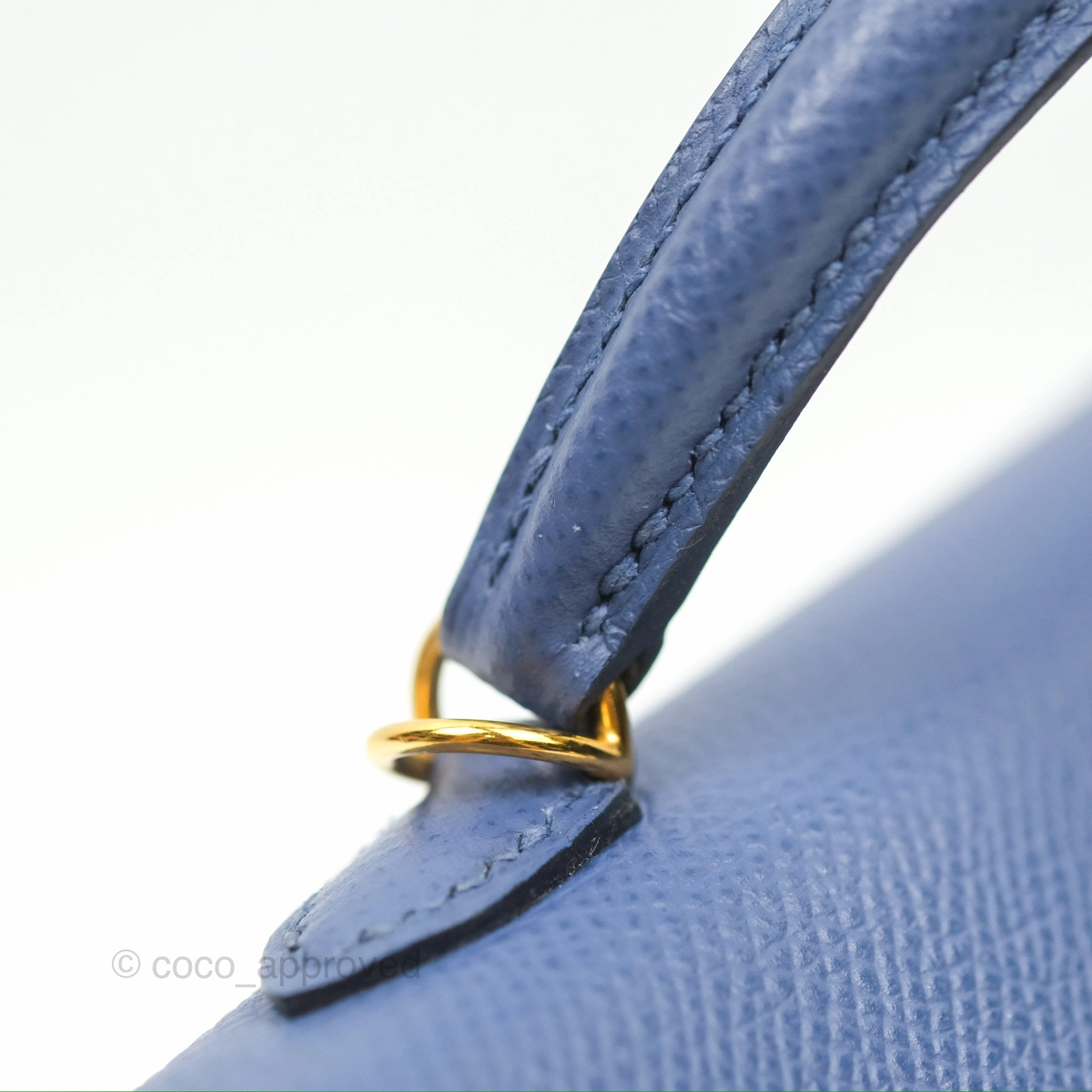 Herms Mini Kelly II Bleu Brighton Epsom Gold Hardware