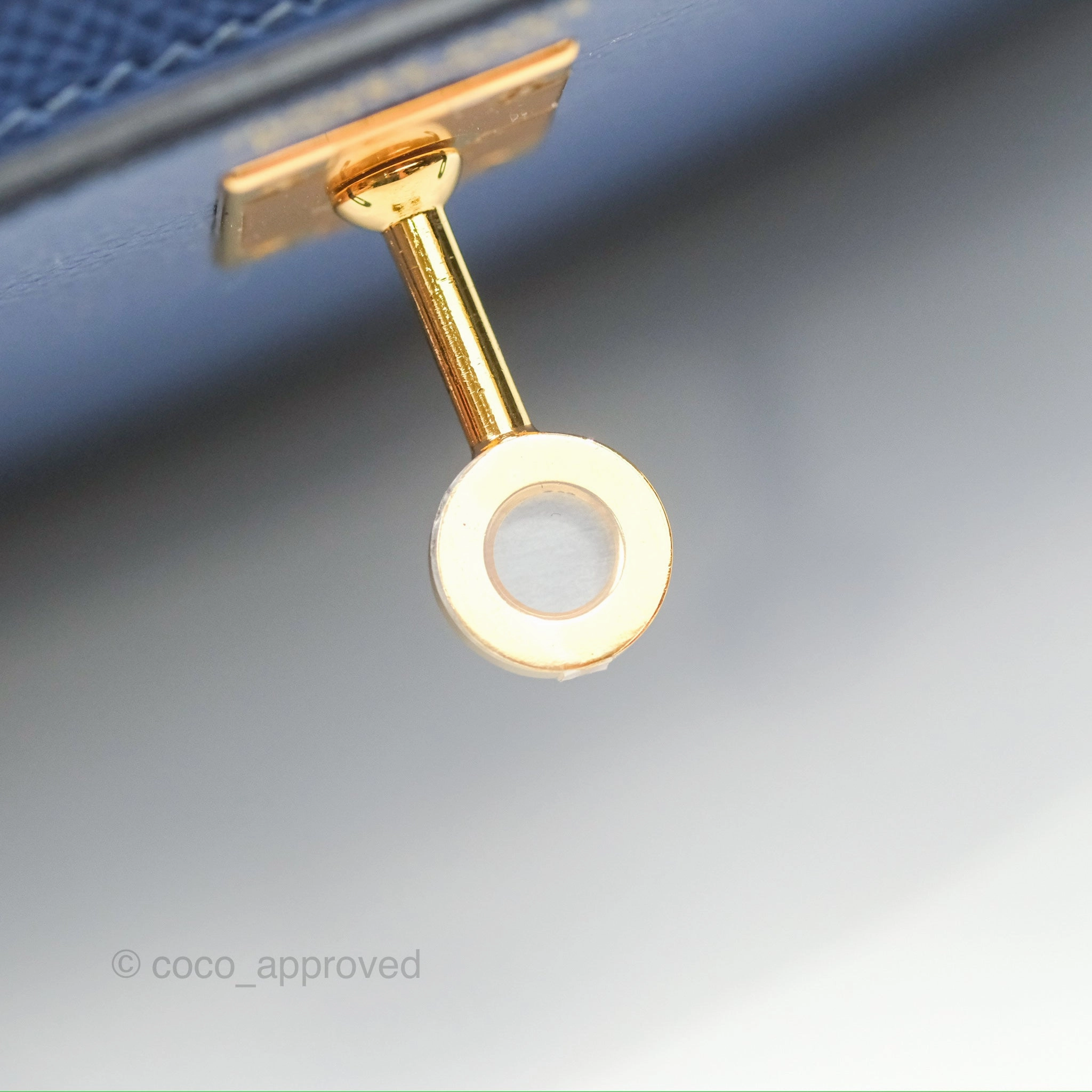 Herms Mini Kelly II Bleu Brighton Epsom Gold Hardware