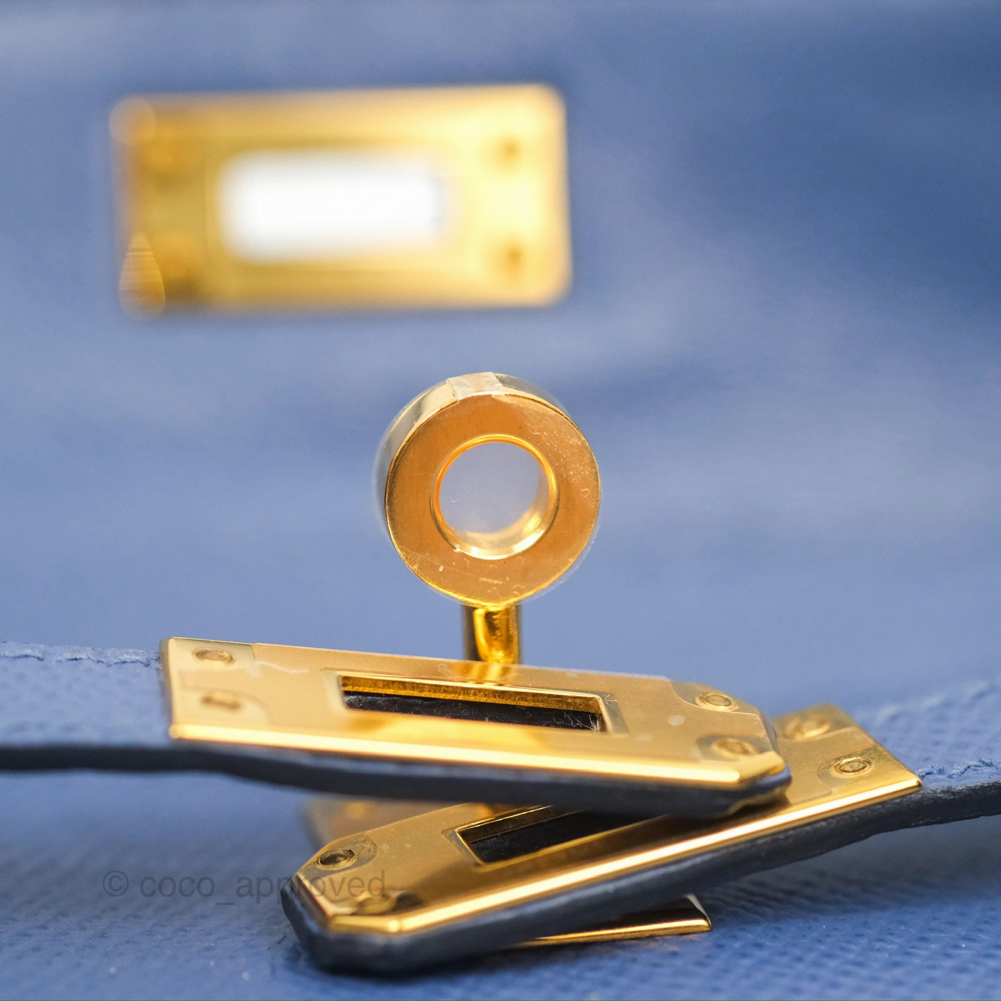 Herms Mini Kelly II Bleu Brighton Epsom Gold Hardware