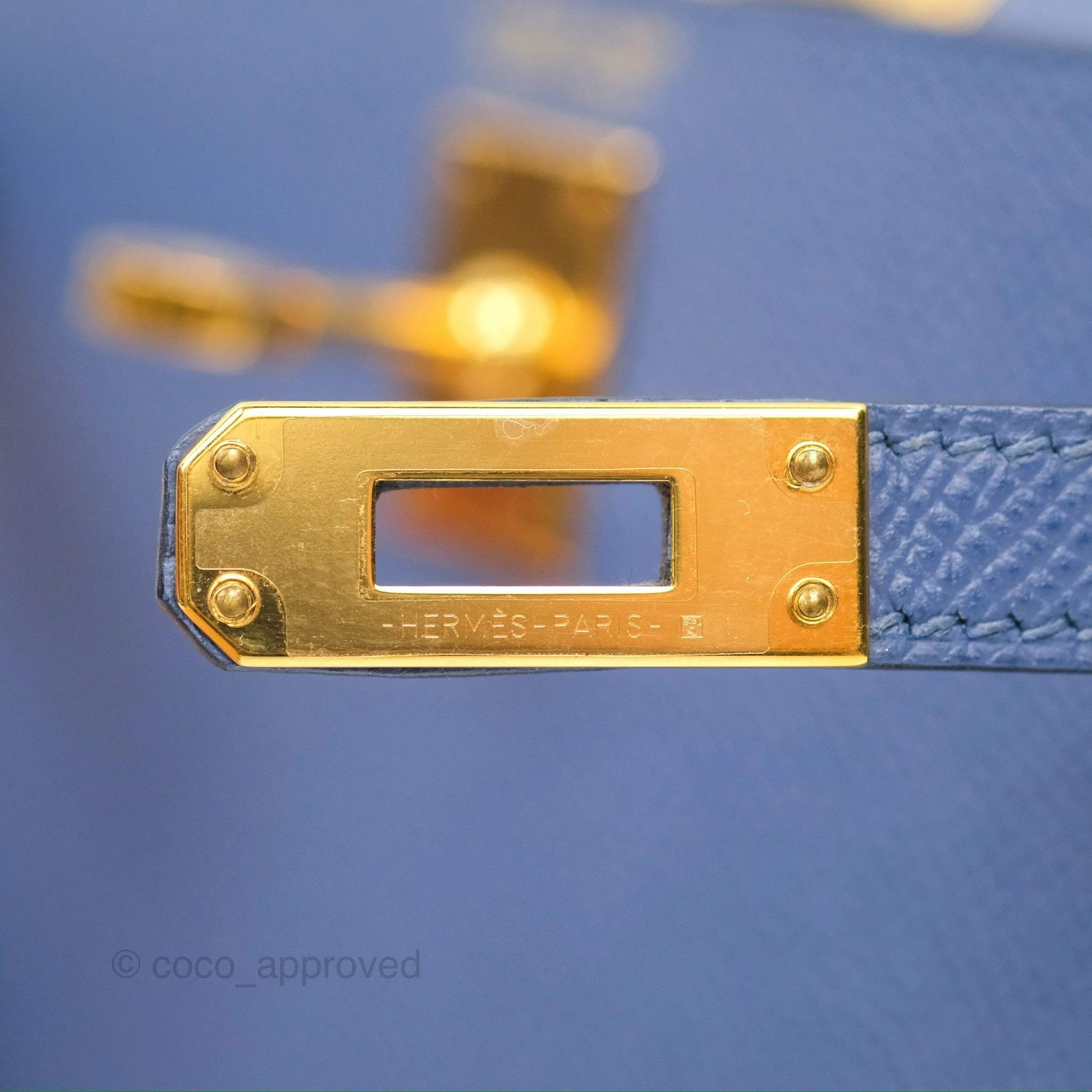 Herms Mini Kelly II Bleu Brighton Epsom Gold Hardware