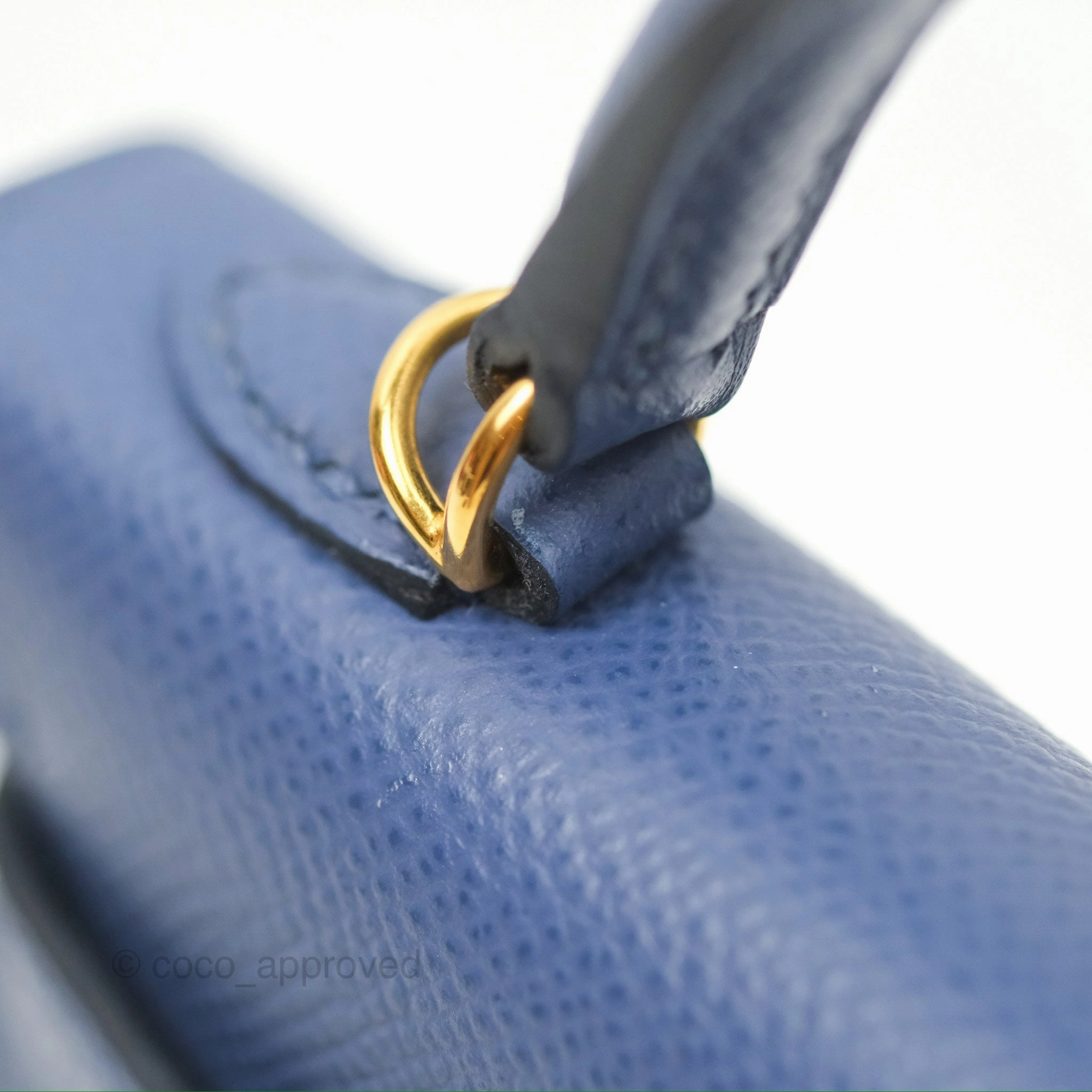 Herms Mini Kelly II Bleu Brighton Epsom Gold Hardware