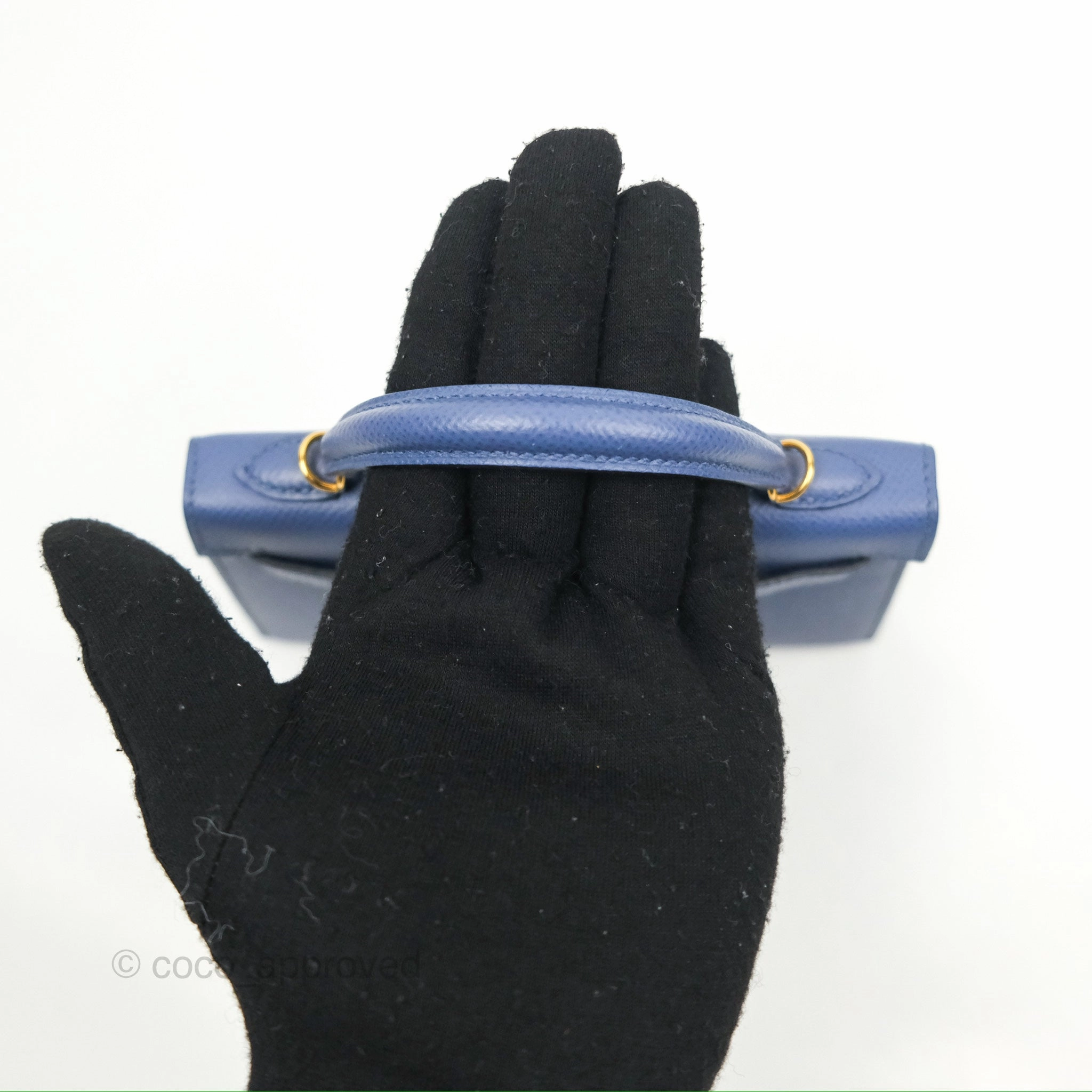 Herms Mini Kelly II Bleu Brighton Epsom Gold Hardware