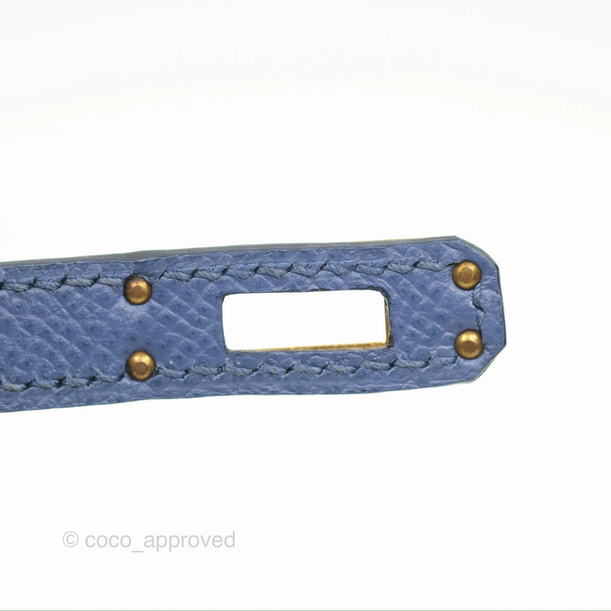 Herms Mini Kelly II Bleu Brighton Epsom Gold Hardware