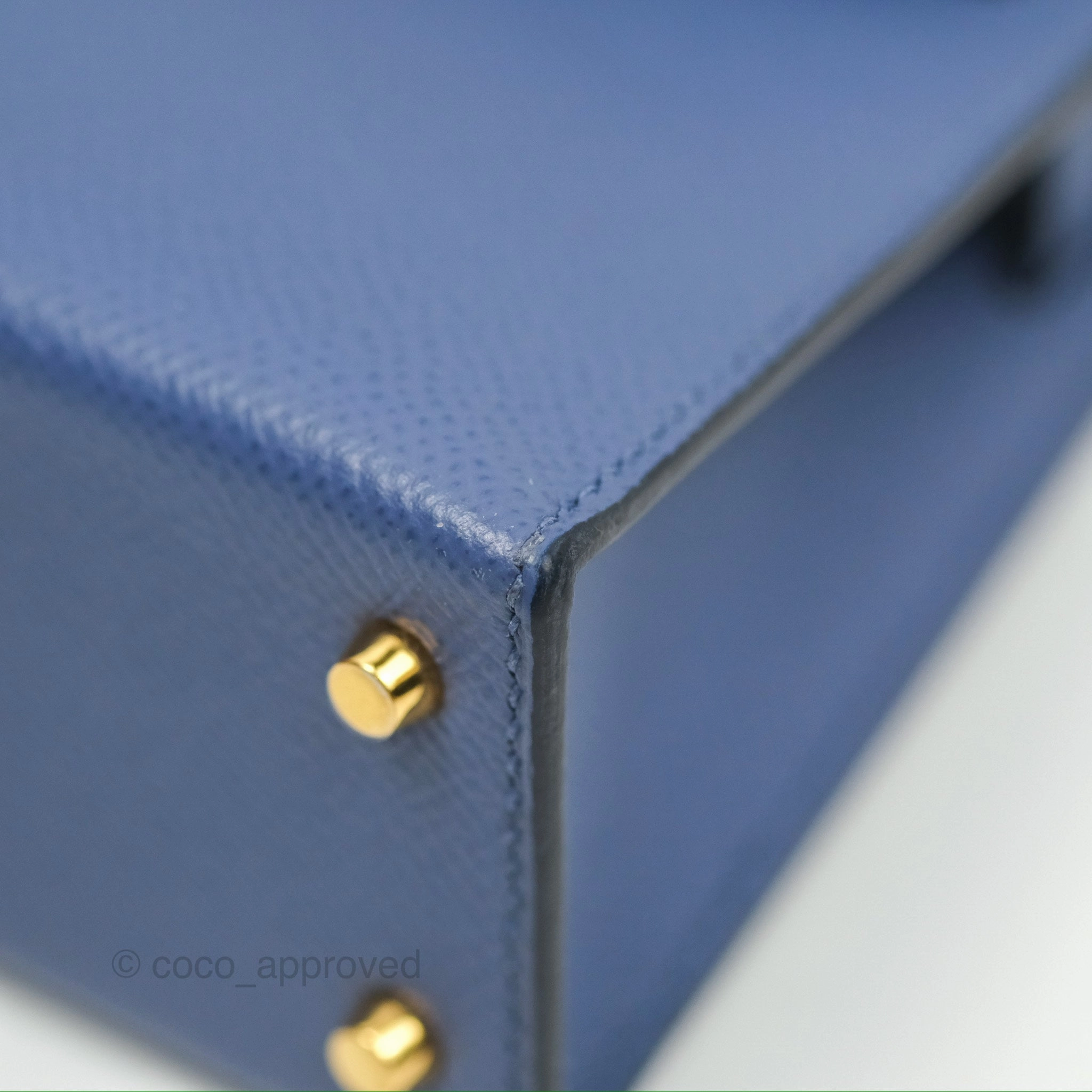 Herms Mini Kelly II Bleu Brighton Epsom Gold Hardware