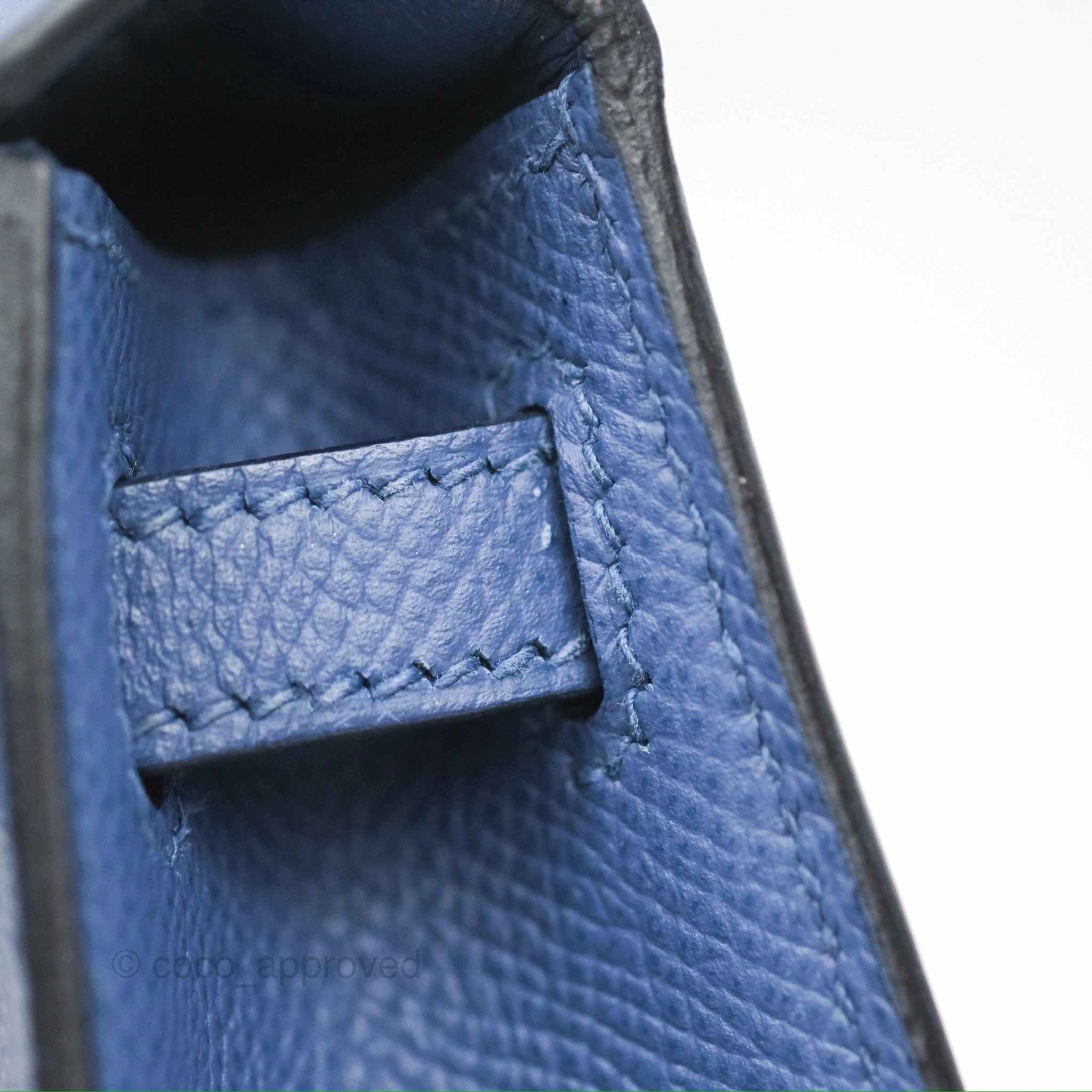 Herms Mini Kelly II Bleu Brighton Epsom Gold Hardware