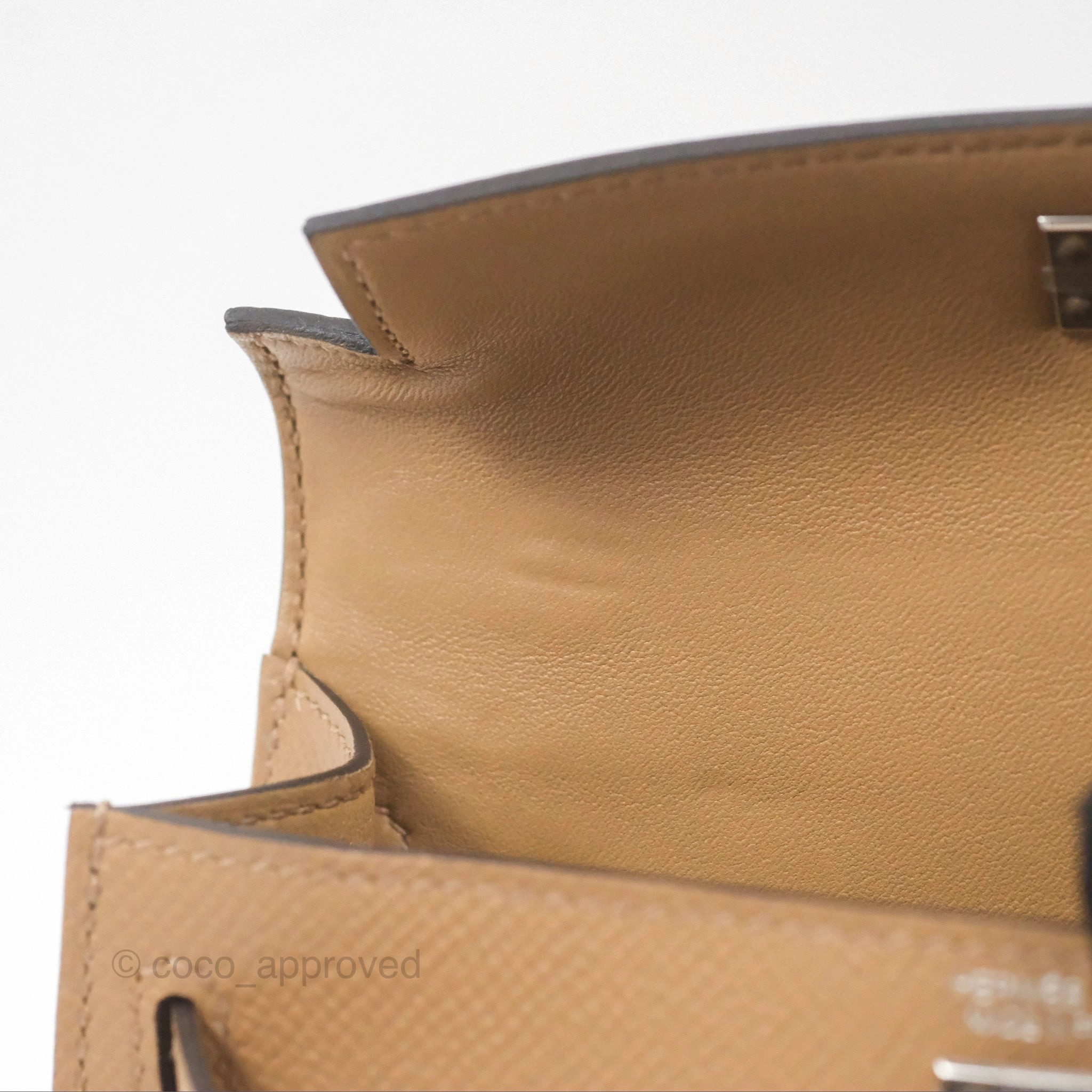 Herms Mini Kelly II Chai 0M Epsom Palladium Hardware