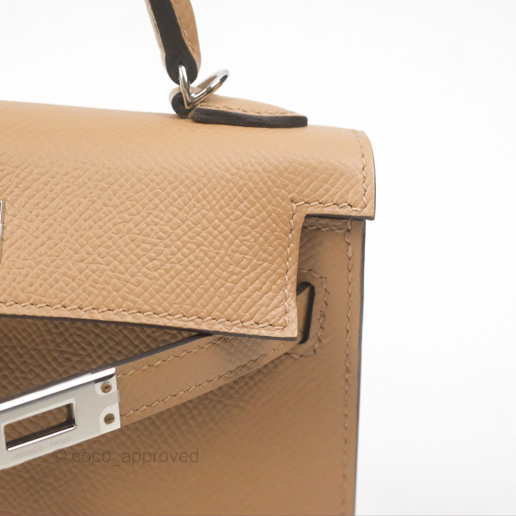 Herms Mini Kelly II Chai 0M Epsom Palladium Hardware