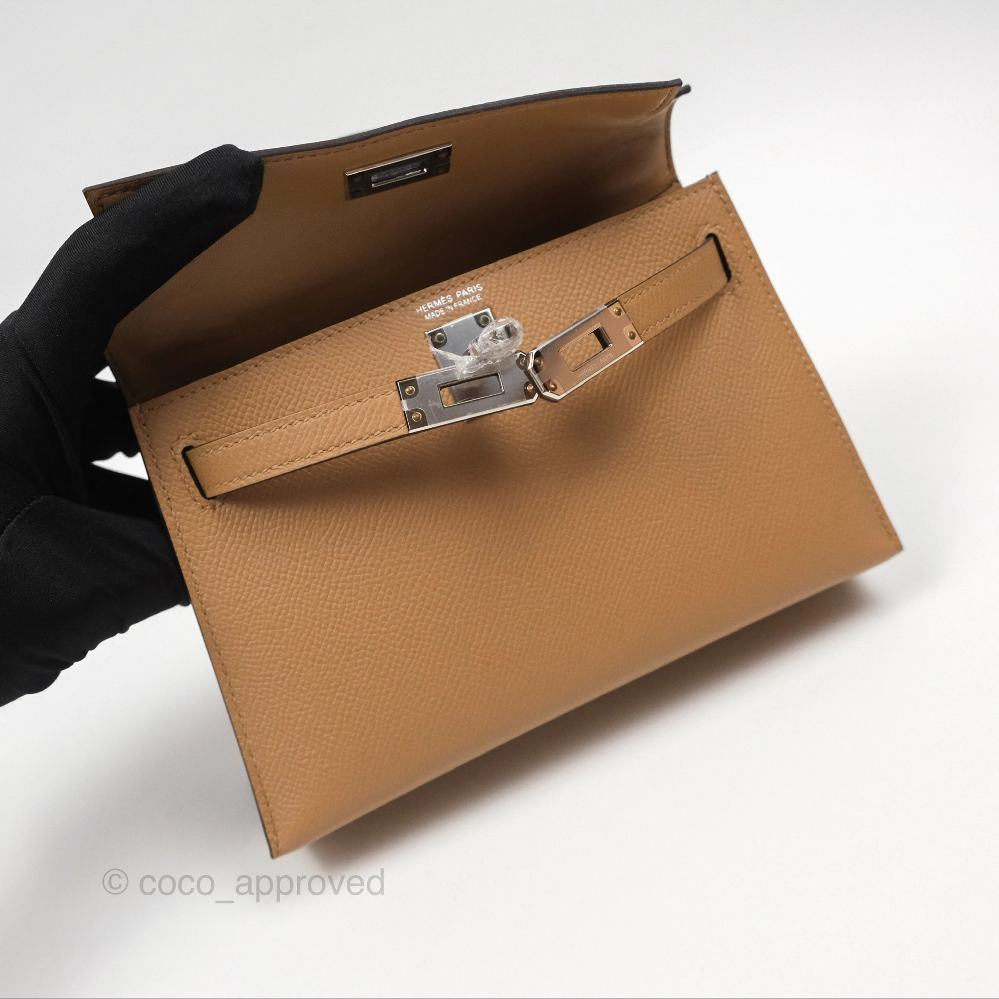 Herms Mini Kelly II Chai 0M Epsom Palladium Hardware