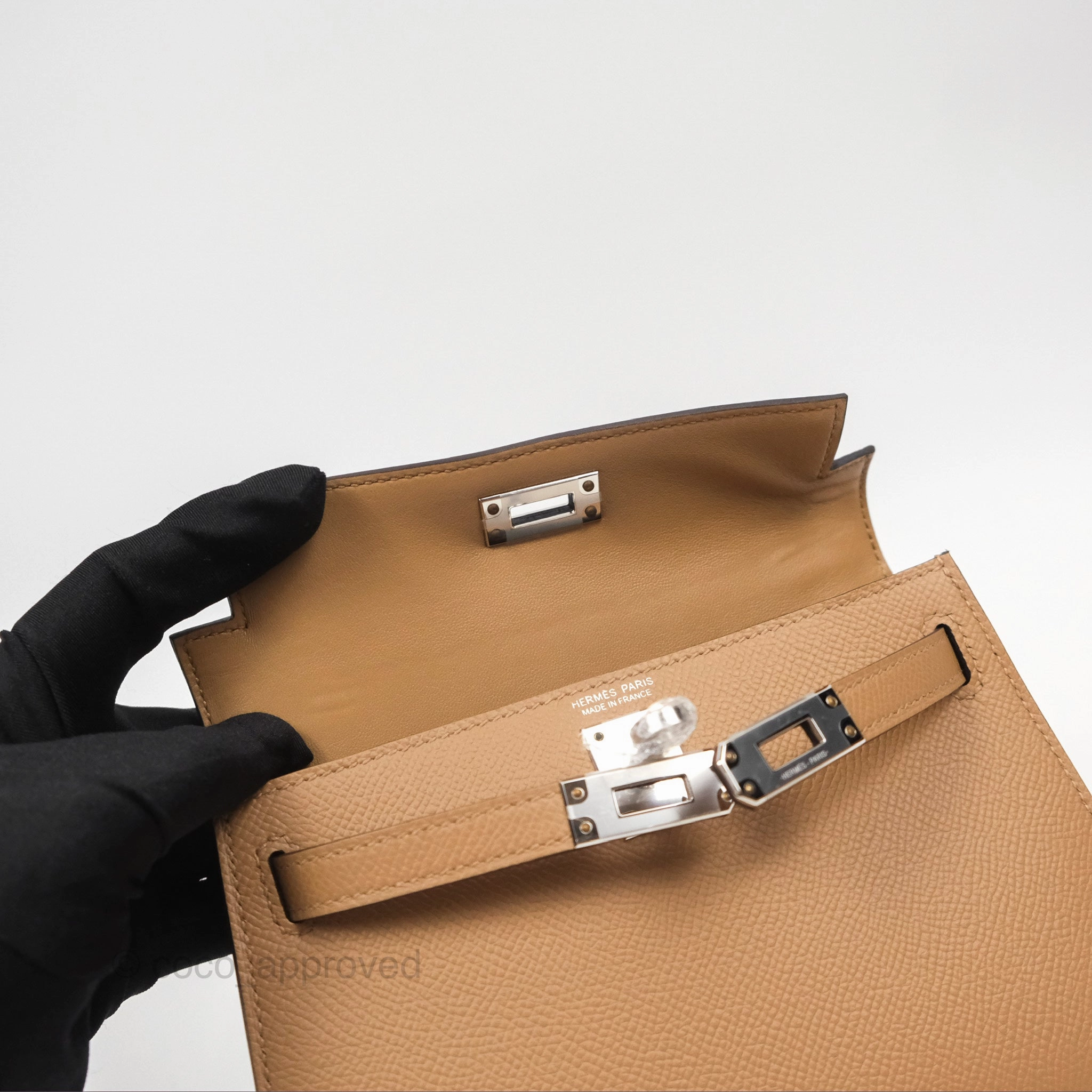 Herms Mini Kelly II Chai 0M Epsom Palladium Hardware