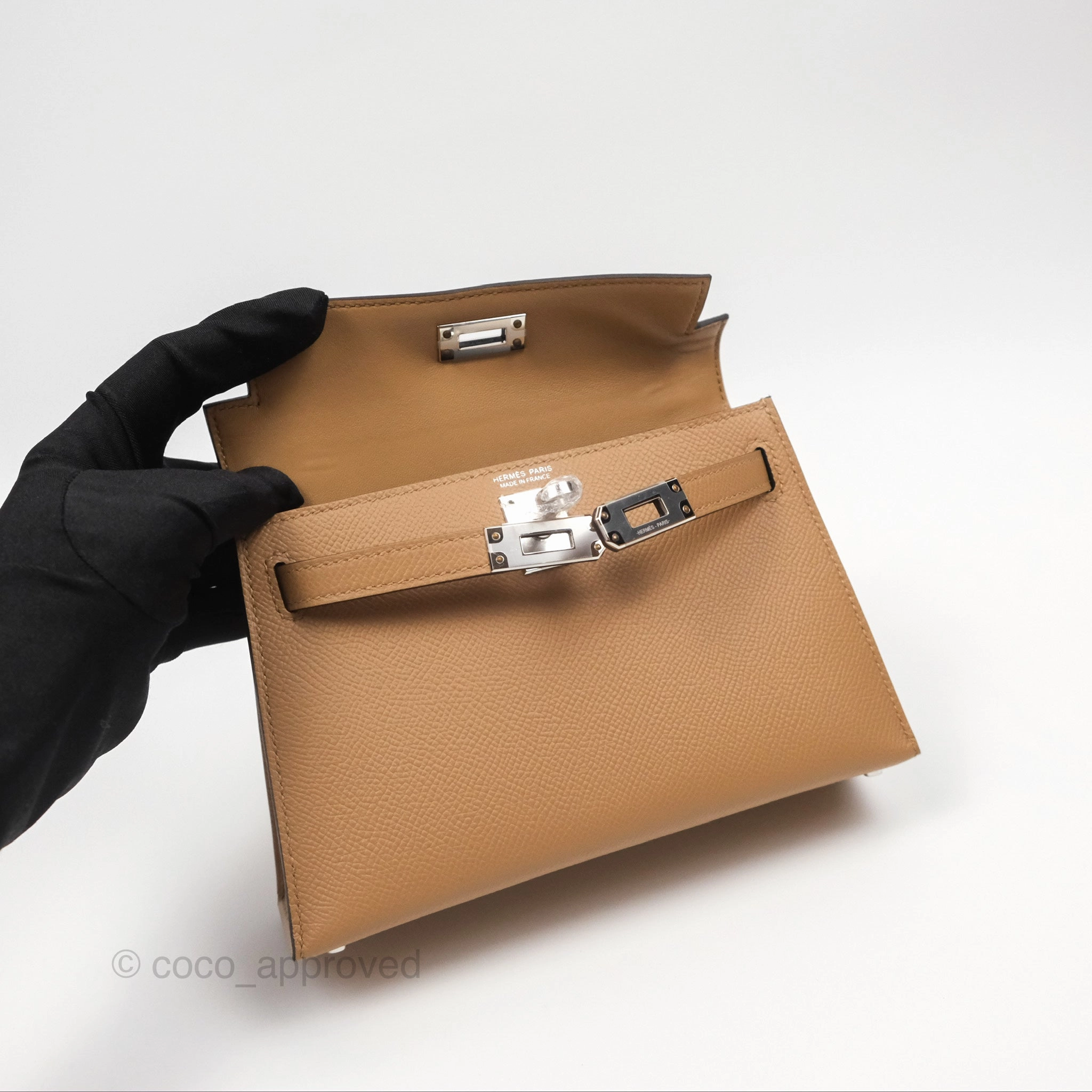 Herms Mini Kelly II Chai 0M Epsom Palladium Hardware