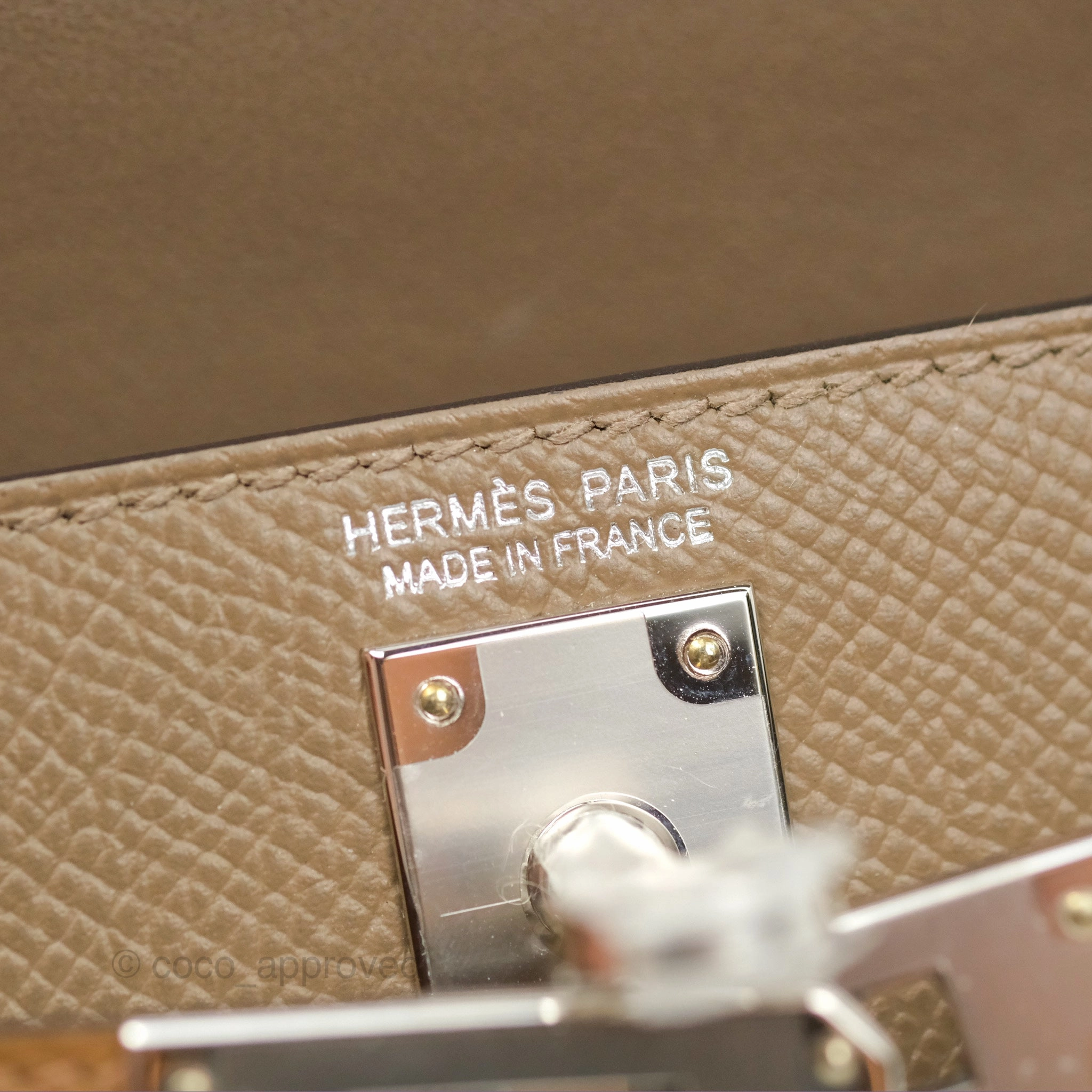 Herms Mini Kelly II Etoupe 18/Alezan 3G/Biscuit 48 Epsom Palladium Hardware