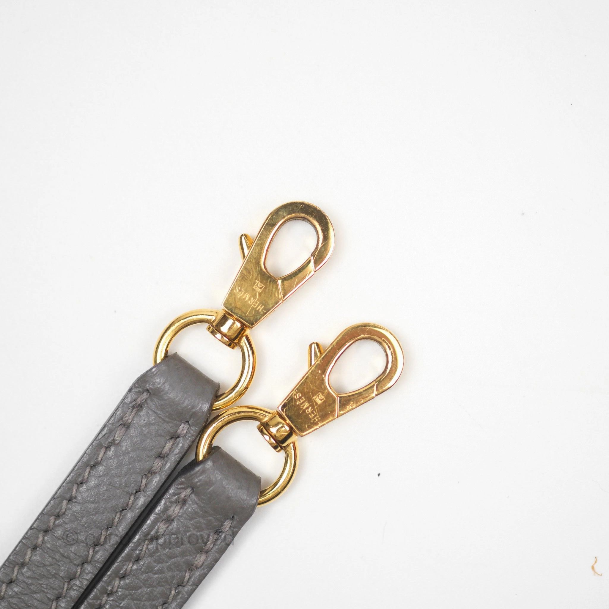 Herms Mini Kelly II Gris Meyer 0L Epsom Gold Hardware