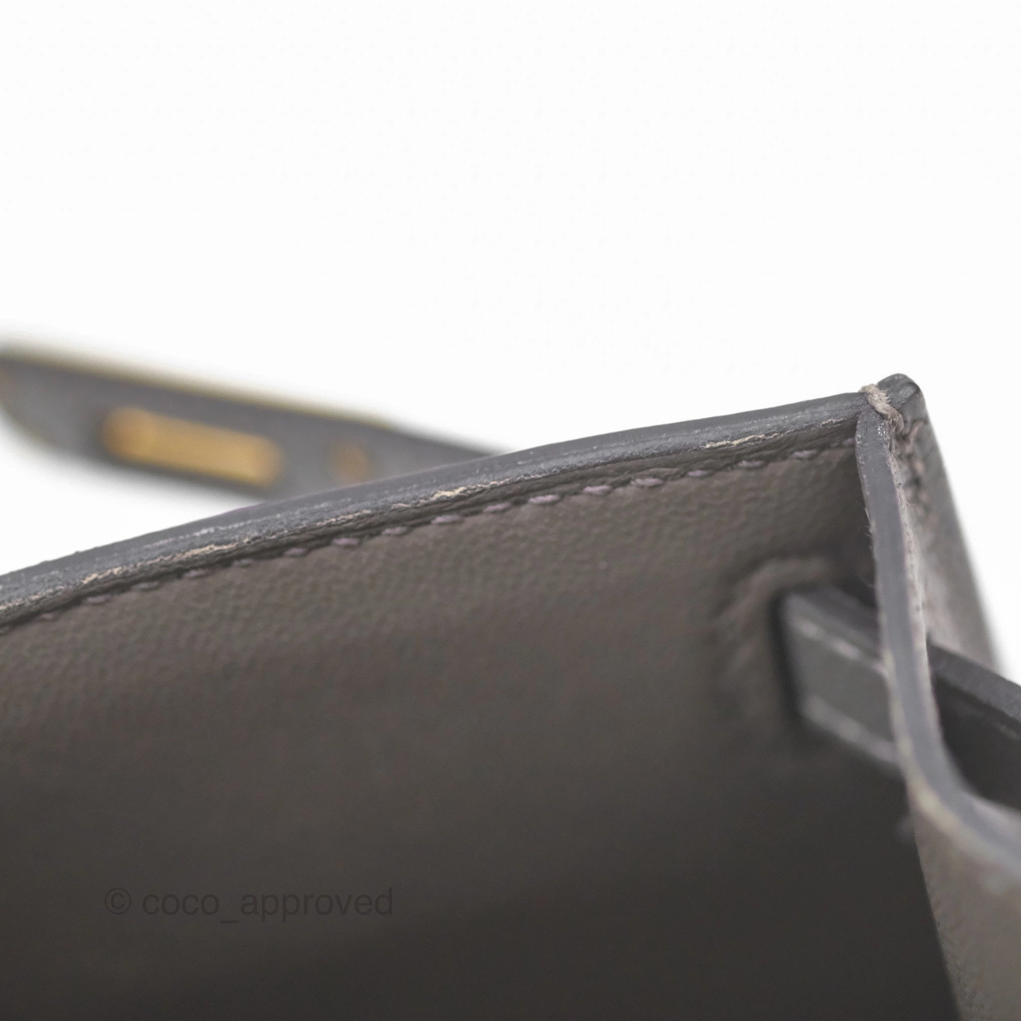 Herms Mini Kelly II Gris Meyer 0L Epsom Gold Hardware
