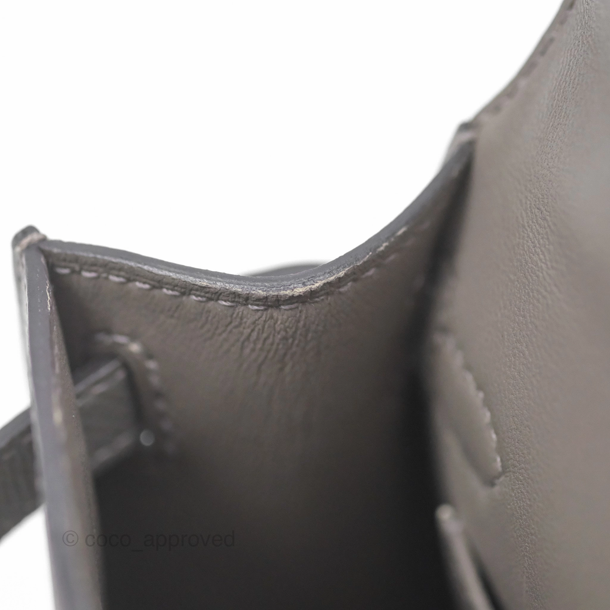 Herms Mini Kelly II Gris Meyer 0L Epsom Gold Hardware