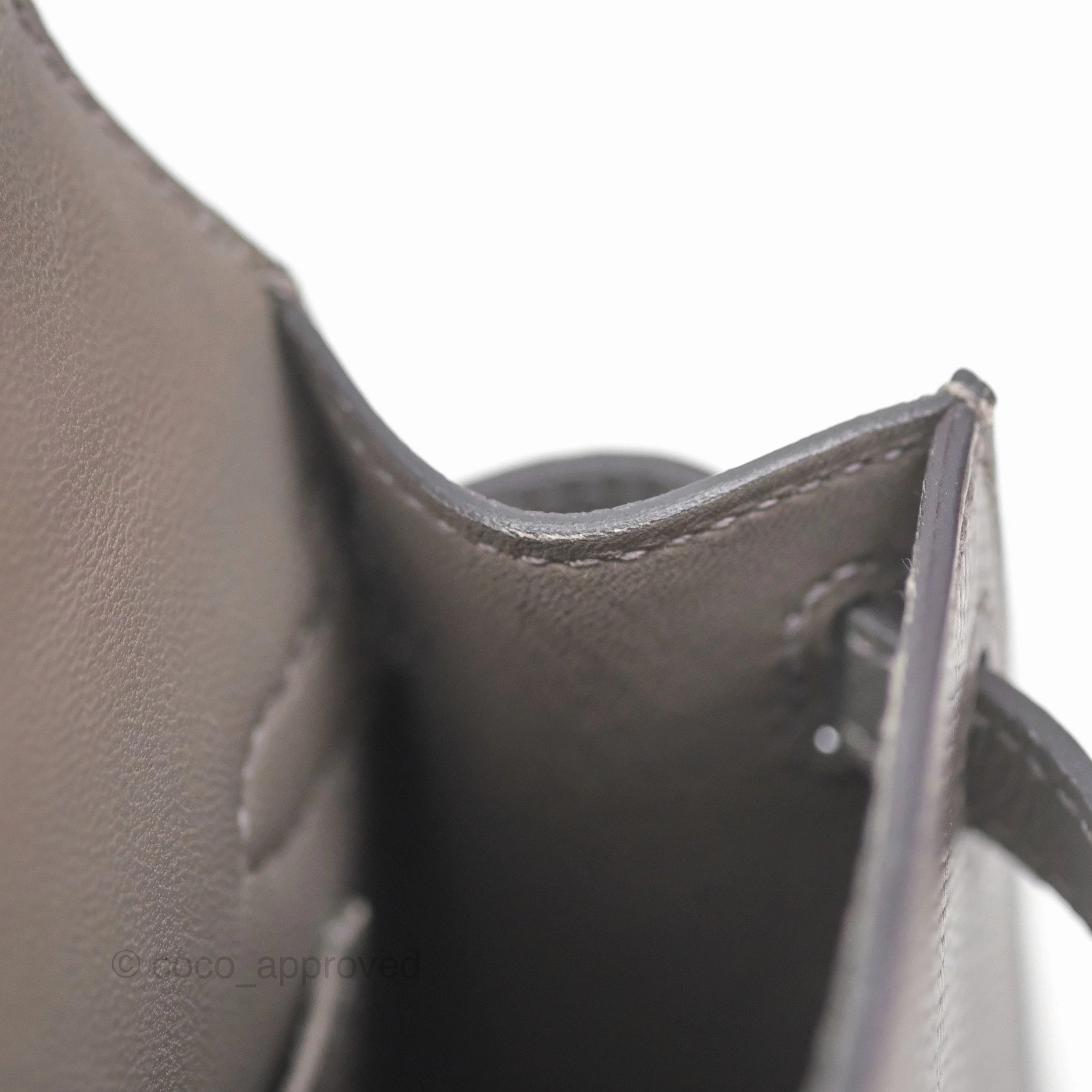 Herms Mini Kelly II Gris Meyer 0L Epsom Gold Hardware