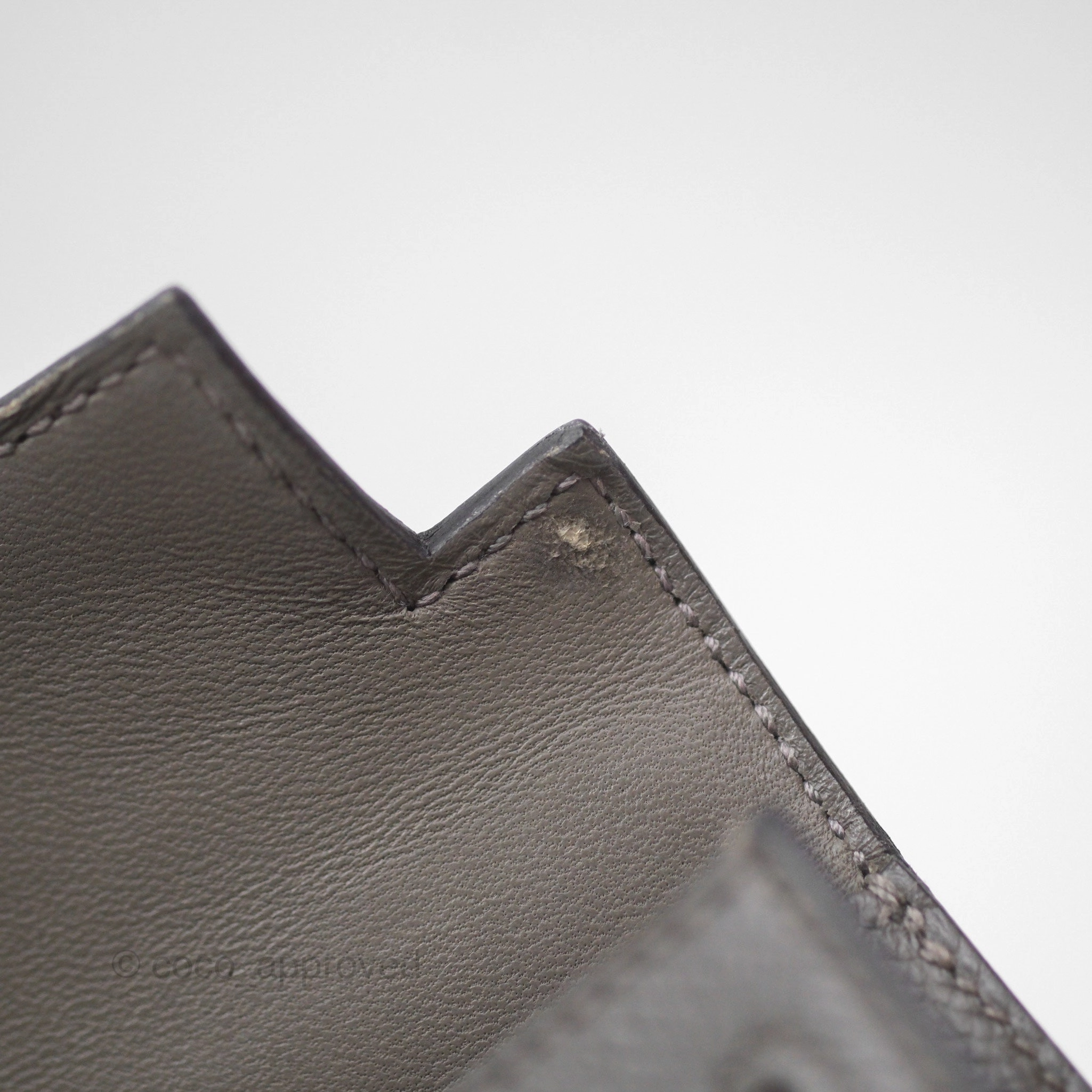 Herms Mini Kelly II Gris Meyer 0L Epsom Gold Hardware