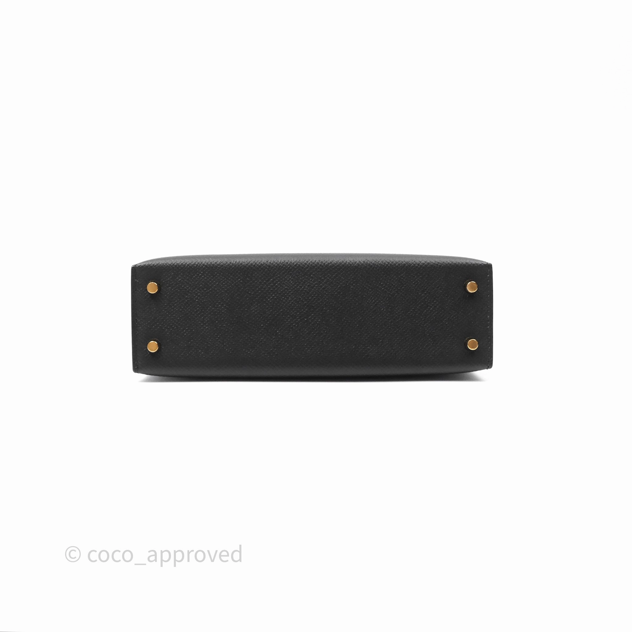 Herms Mini Kelly II Noir 89 Epsom Gold Hardware