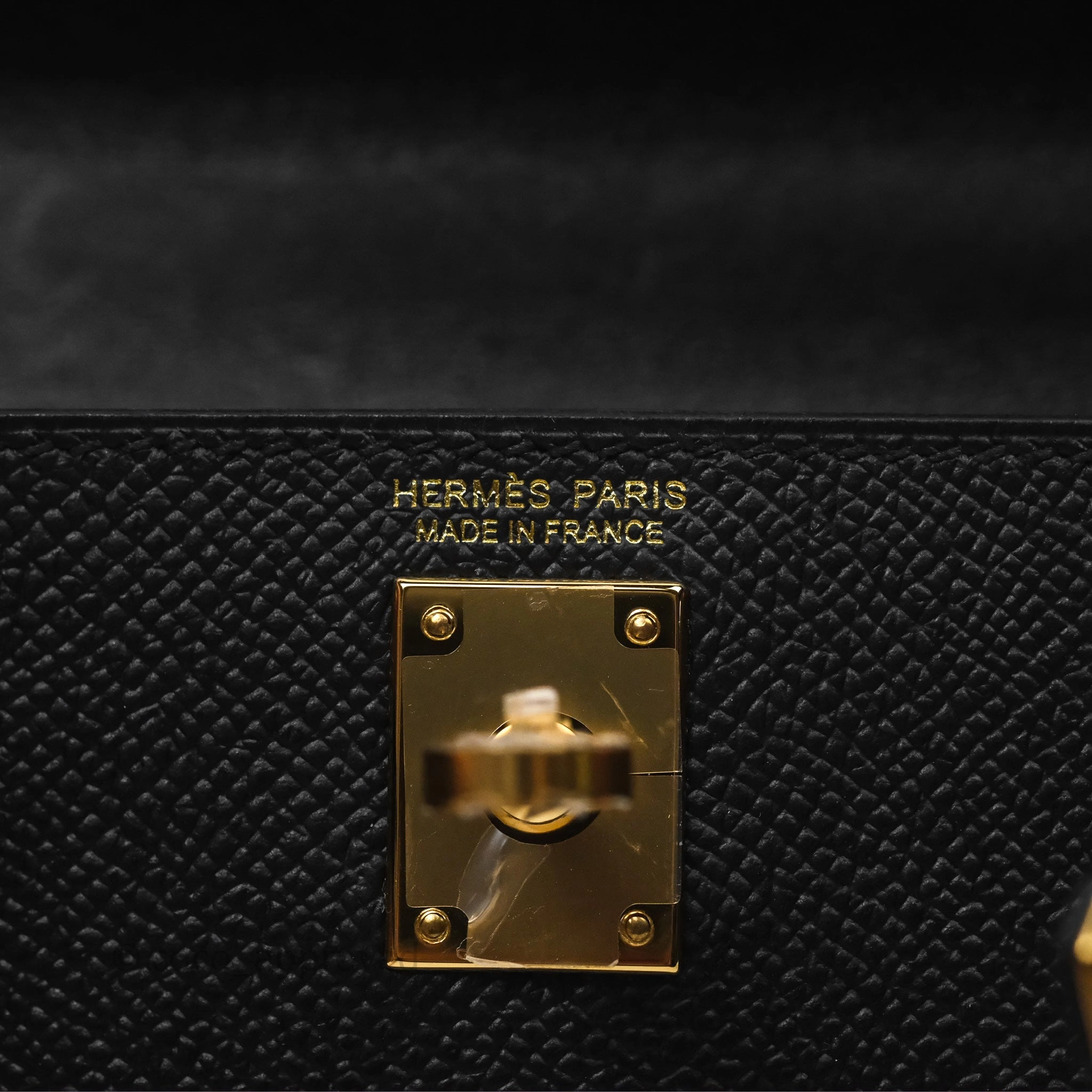 Herms Mini Kelly II Noir 89 Epsom Gold Hardware