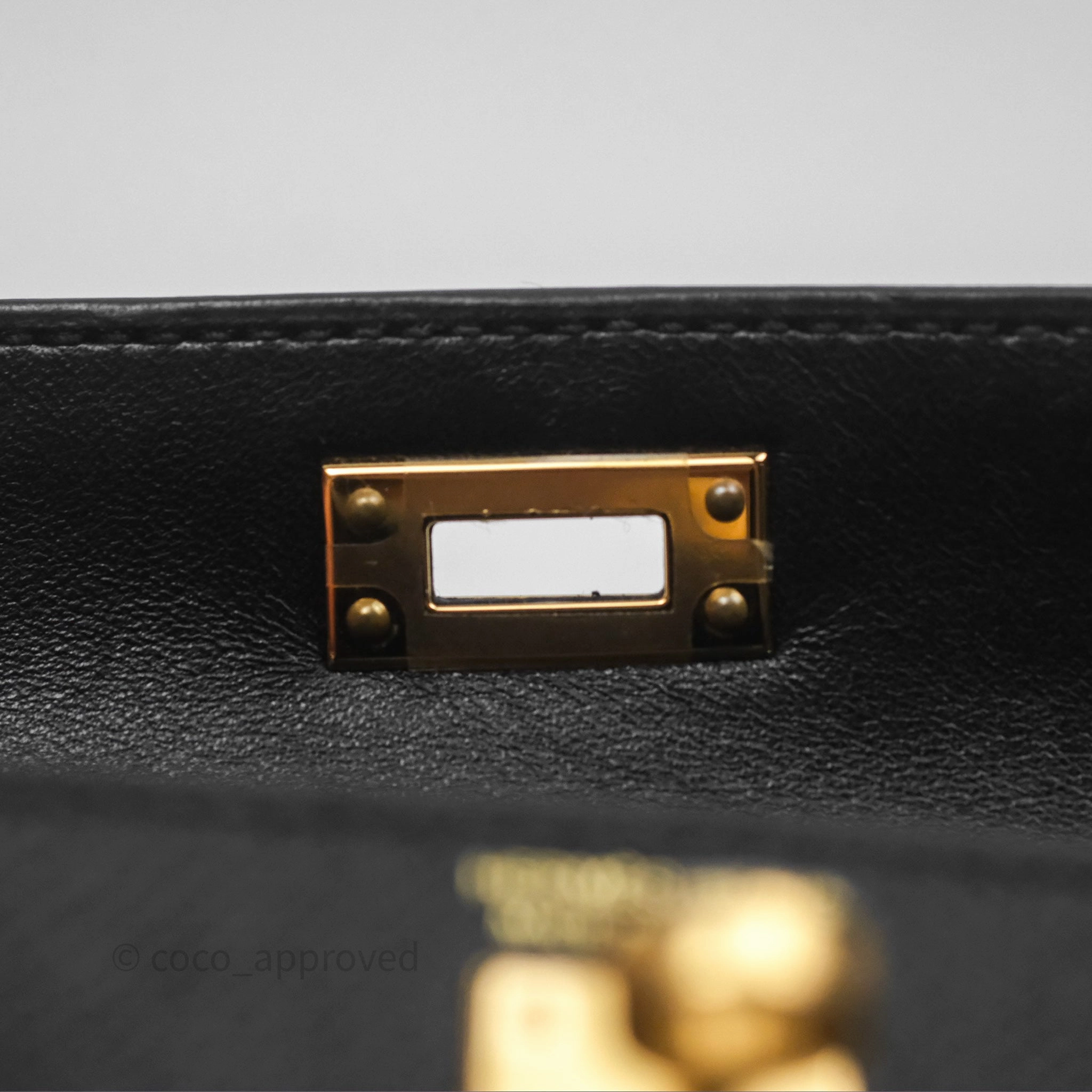 Herms Mini Kelly II Noir 89 Epsom Gold Hardware