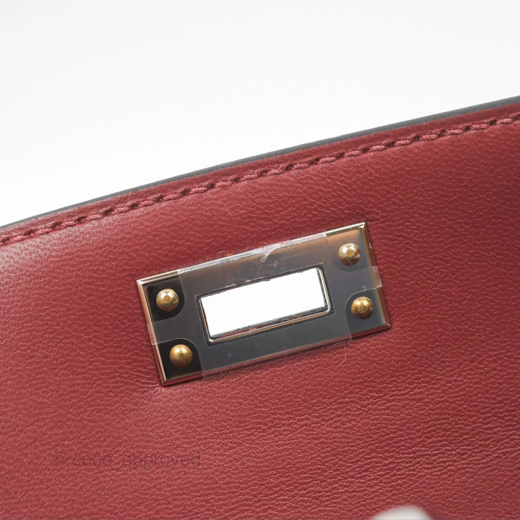 Herms Mini Kelly II Sellier Rouge H Box Leather Palladium Hardware