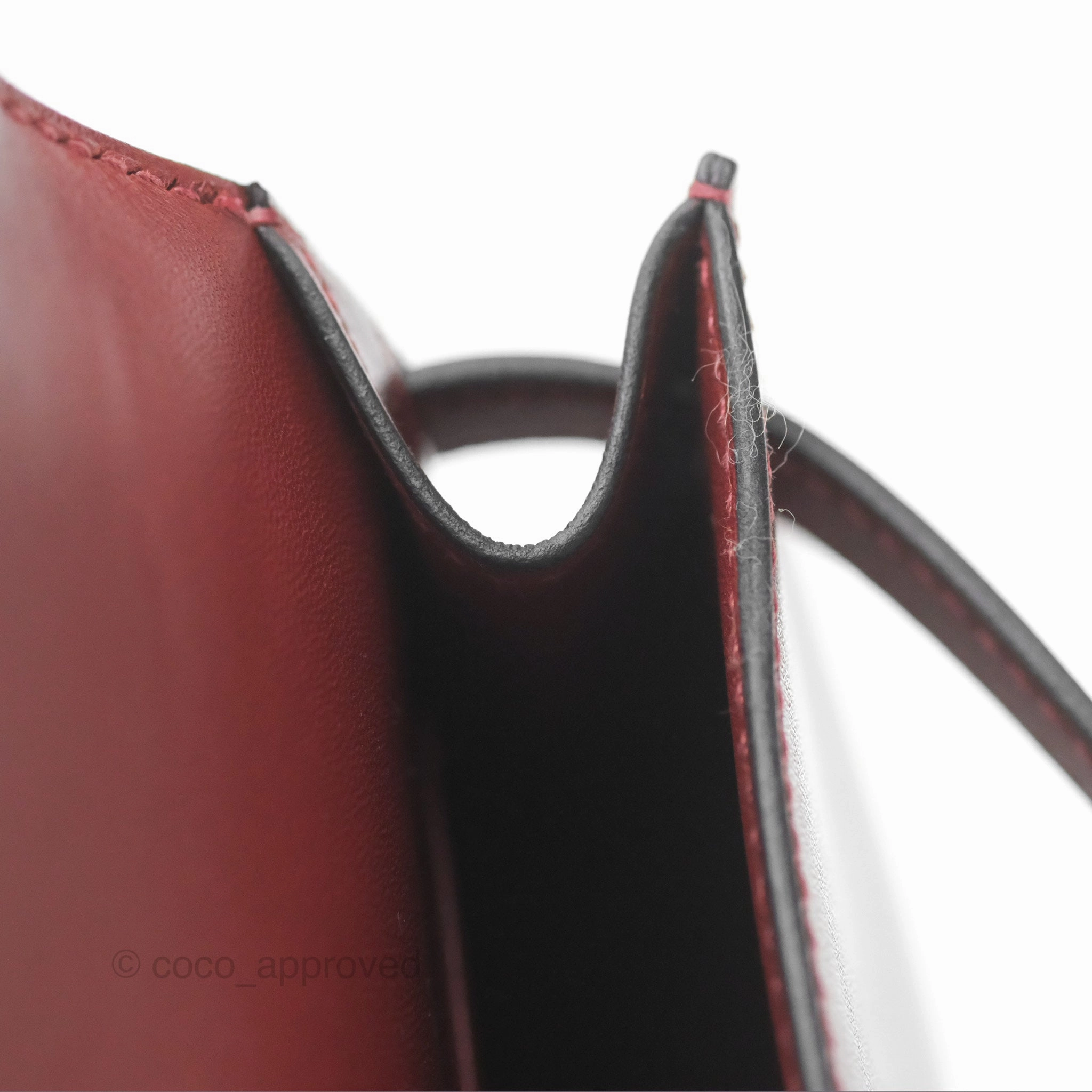 Herms Mini Kelly II Sellier Rouge H Box Leather Palladium Hardware
