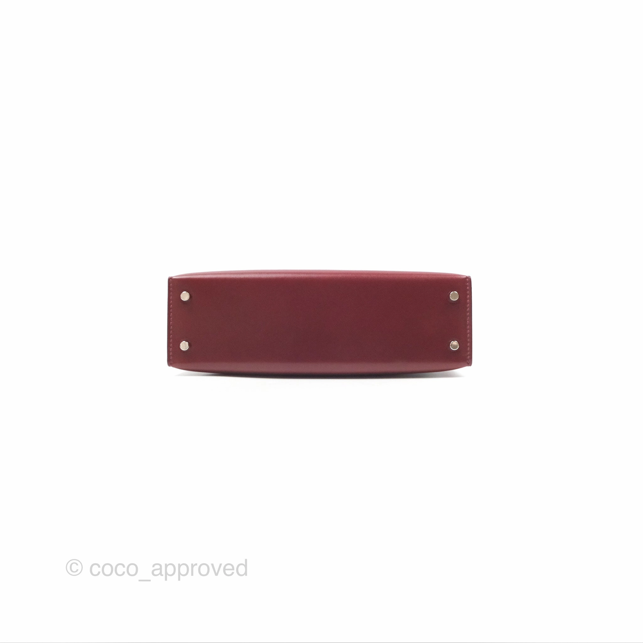 Herms Mini Kelly II Sellier Rouge H Box Leather Palladium Hardware