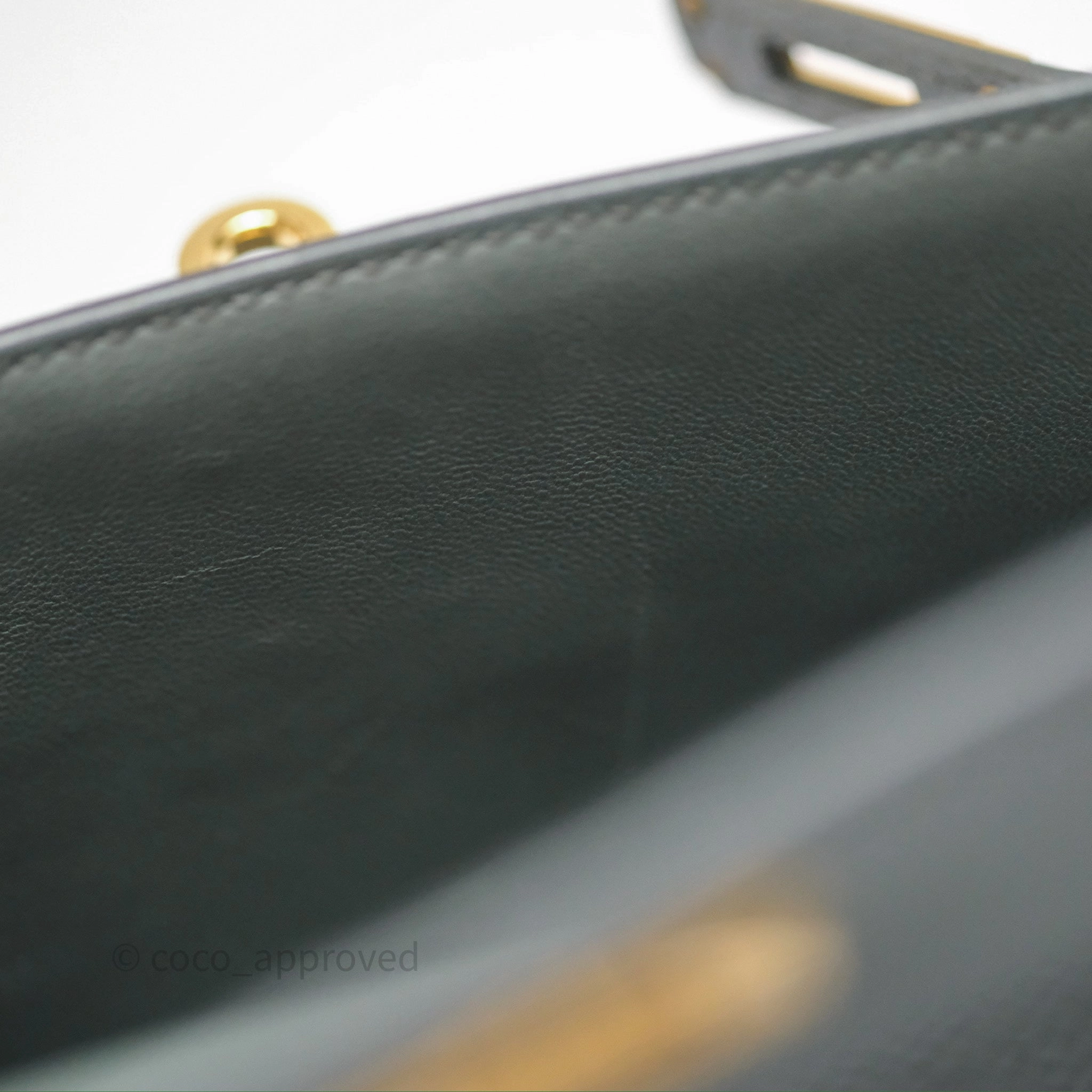 Herms Mini Kelly II Vert Amande 63 Epsom Gold Hardware
