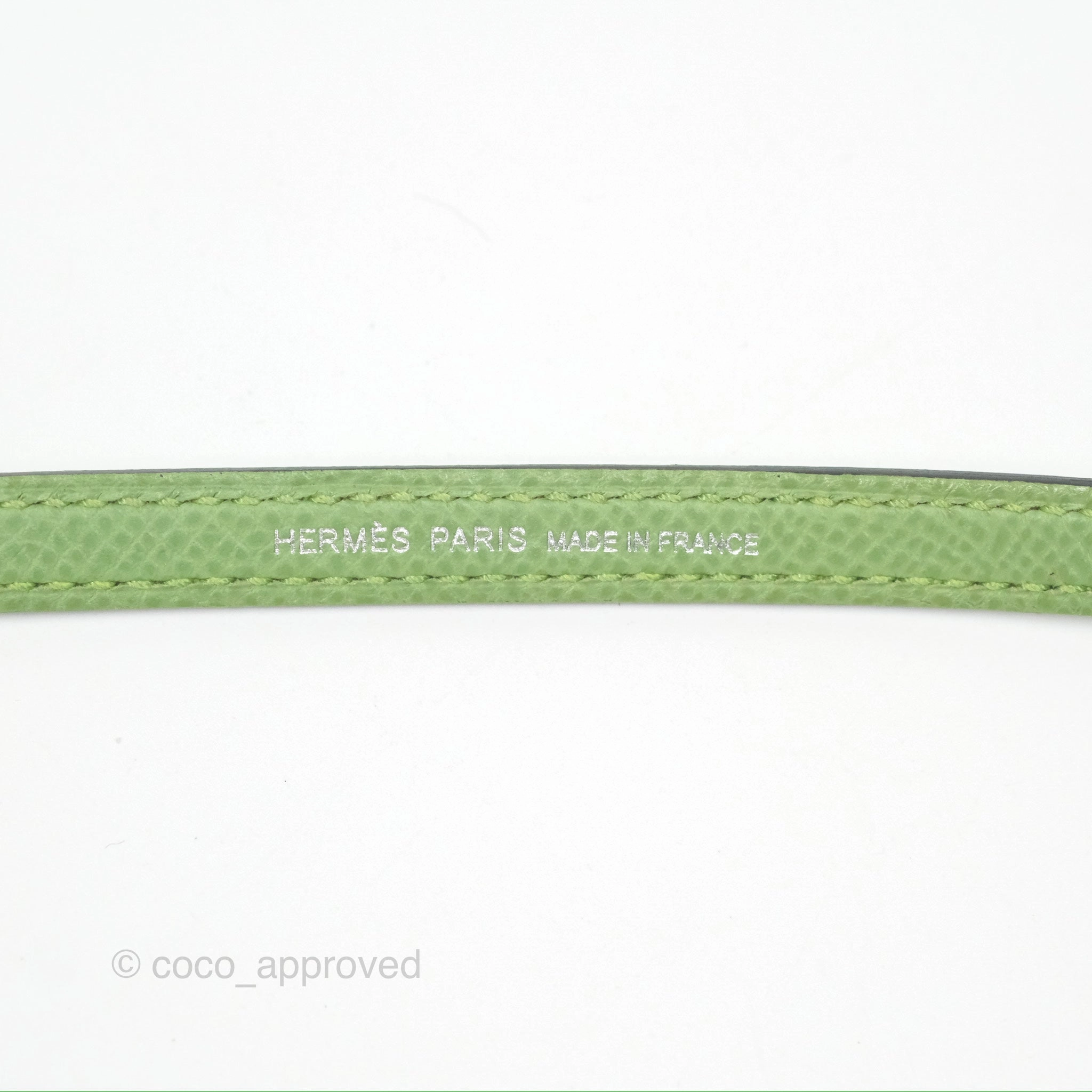 Herms Mini Kelly II Vert Criquet Epsom Palladium Hardware