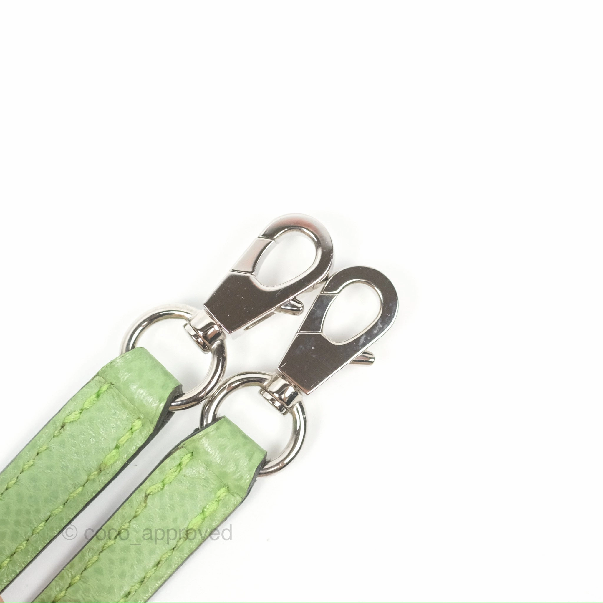 Herms Mini Kelly II Vert Criquet Epsom Palladium Hardware