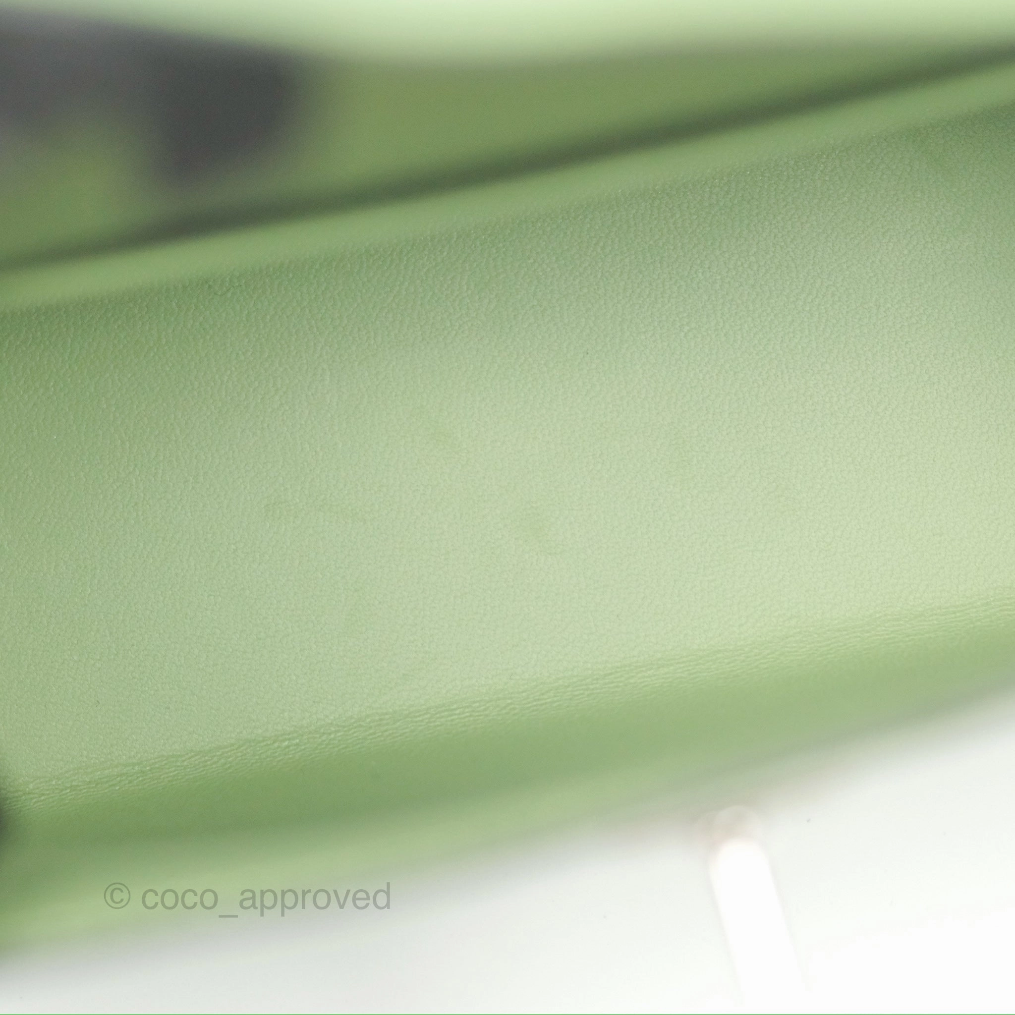 Herms Mini Kelly II Vert Criquet Epsom Palladium Hardware