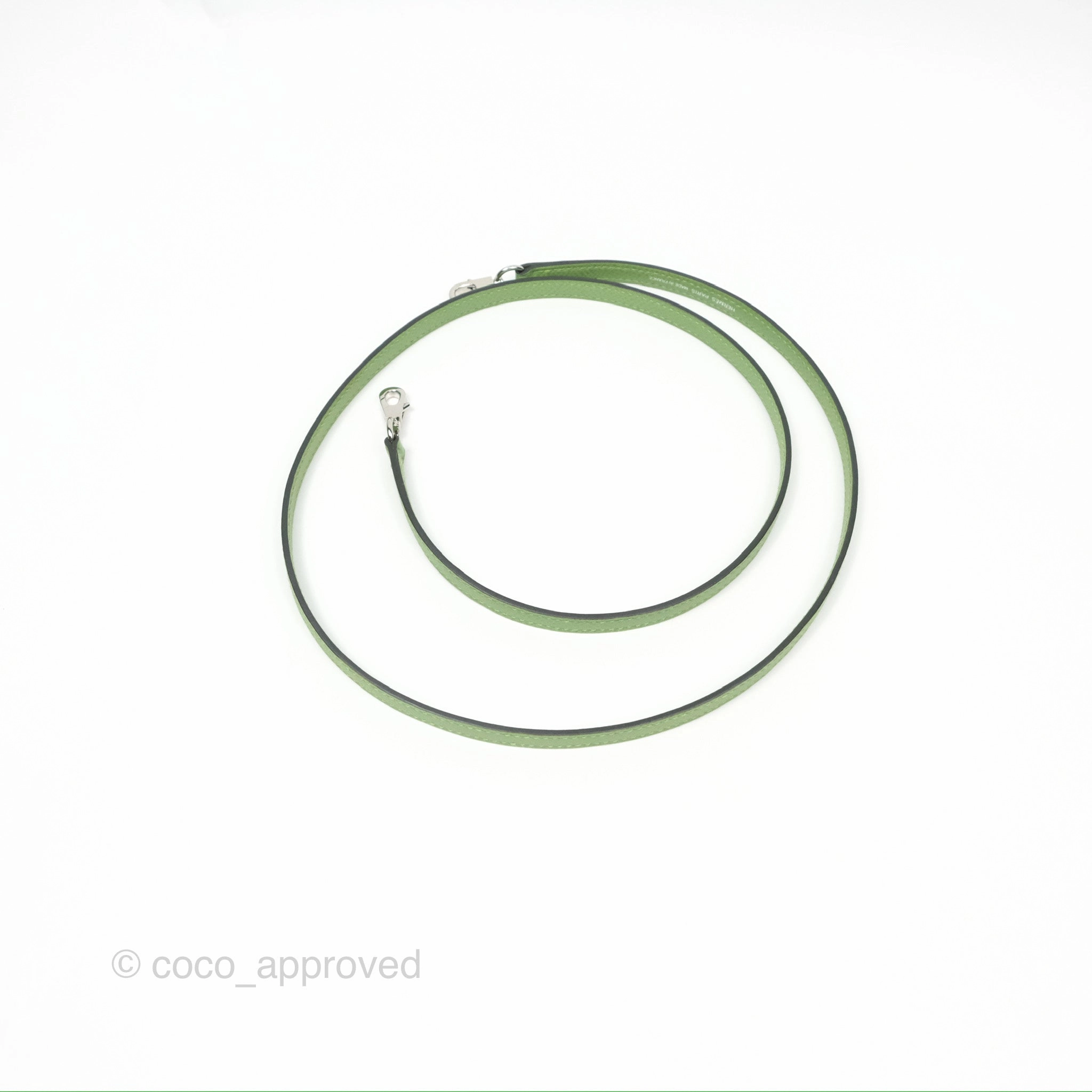 Herms Mini Kelly II Vert Criquet Epsom Palladium Hardware