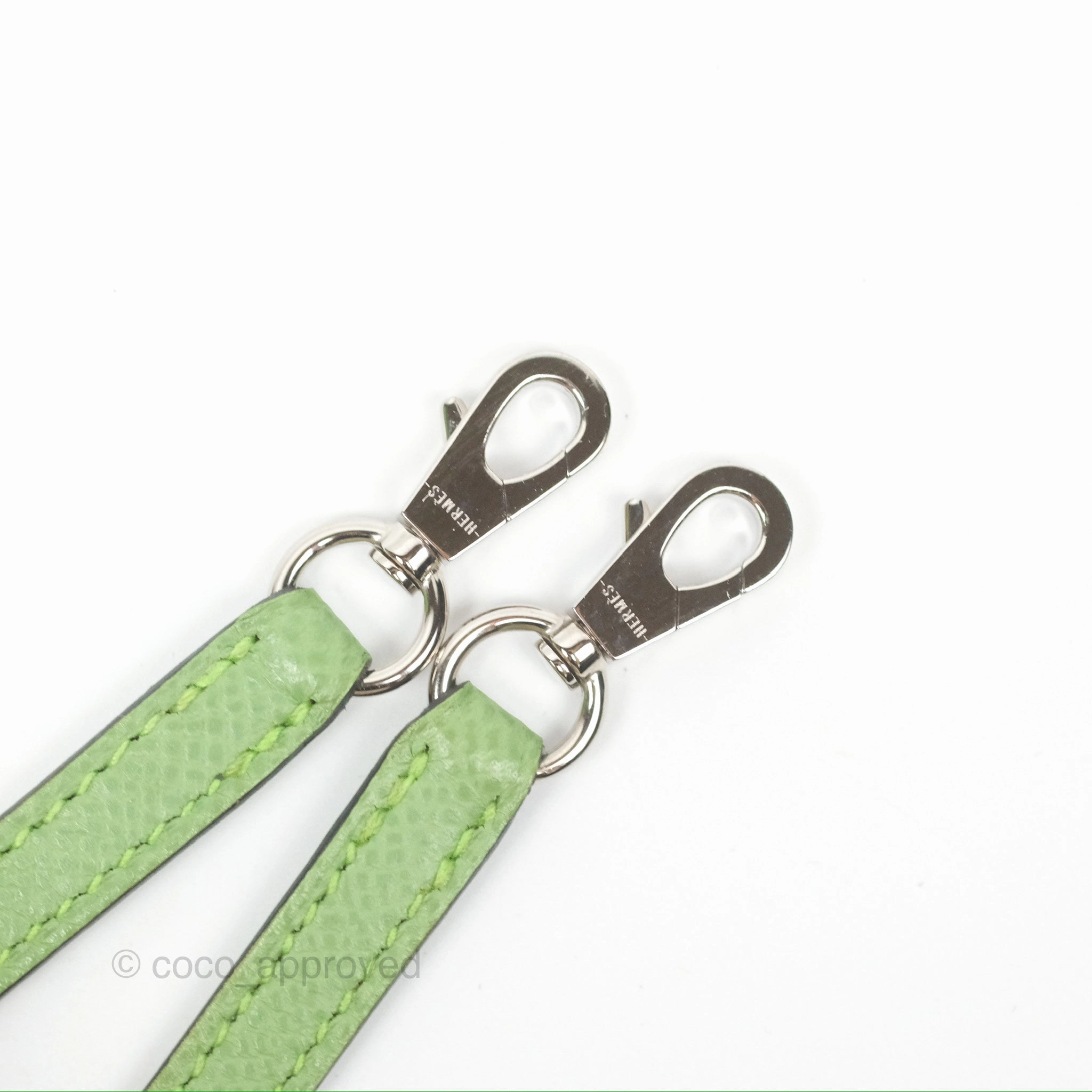 Herms Mini Kelly II Vert Criquet Epsom Palladium Hardware