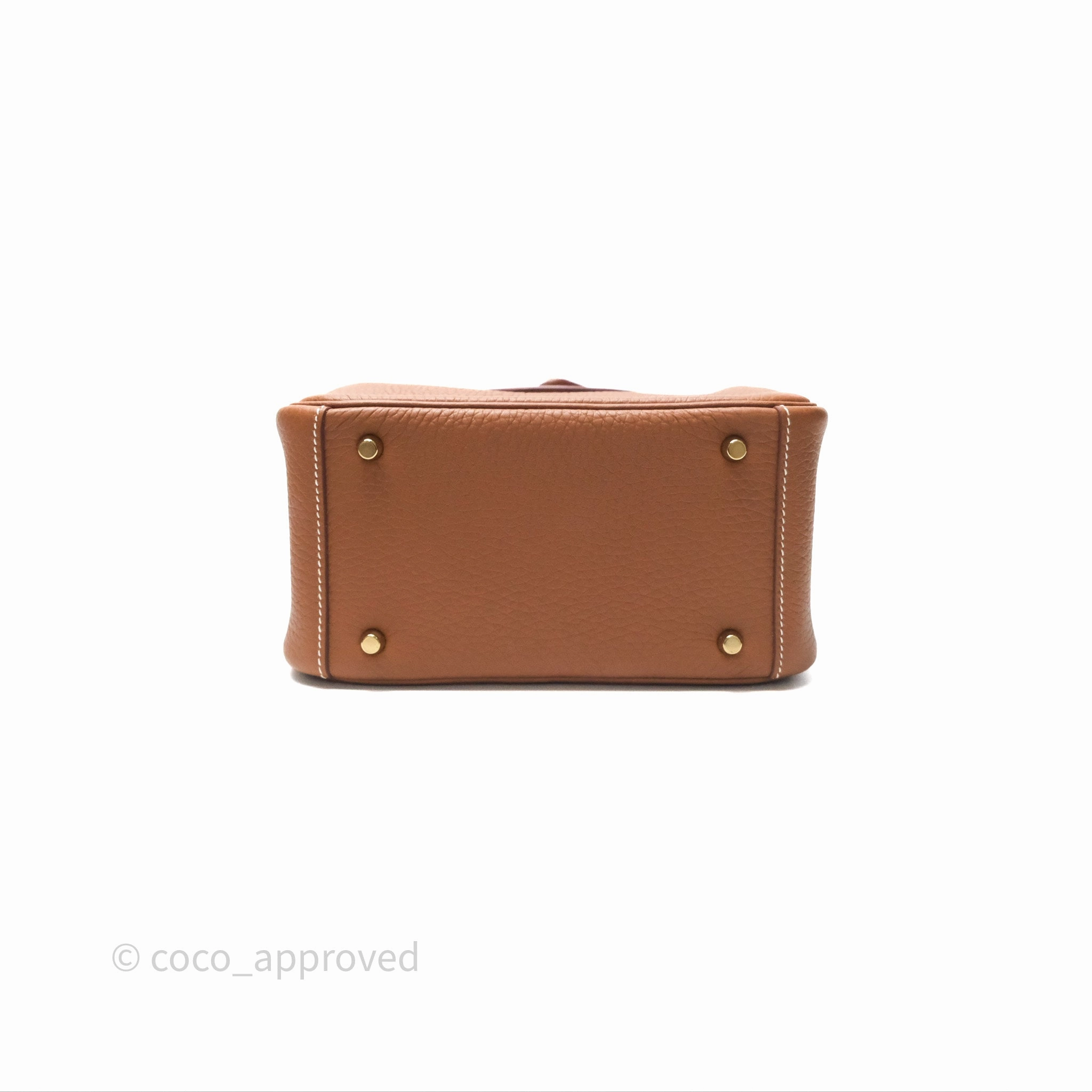 Herms Mini Lindy 20 Gold Clemence Gold Hardware