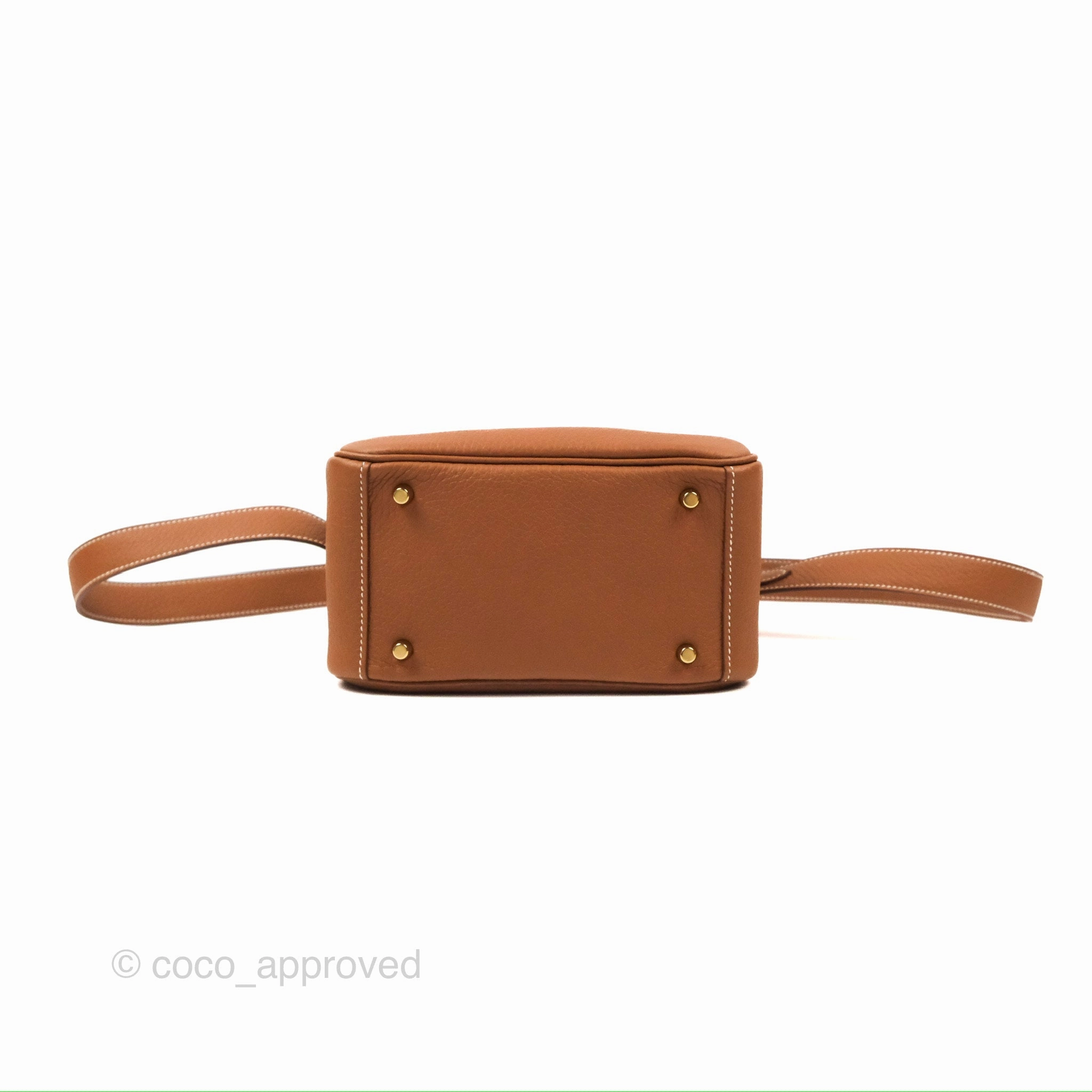 Herms Mini Lindy 20 Gold Clemence Gold Hardware