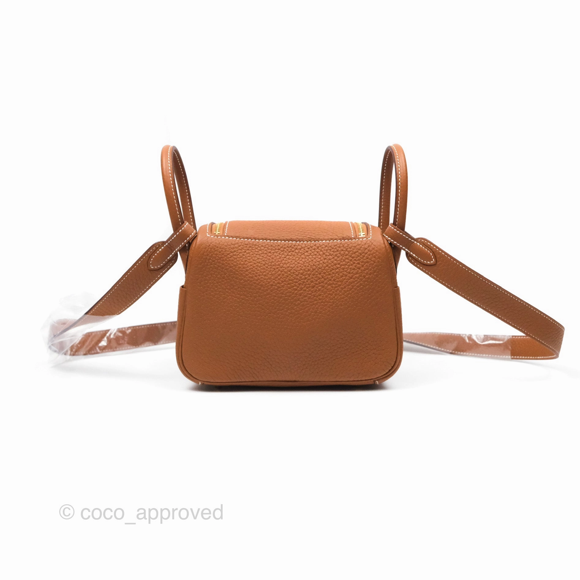 Herms Mini Lindy 20 Gold Clemence Gold Hardware