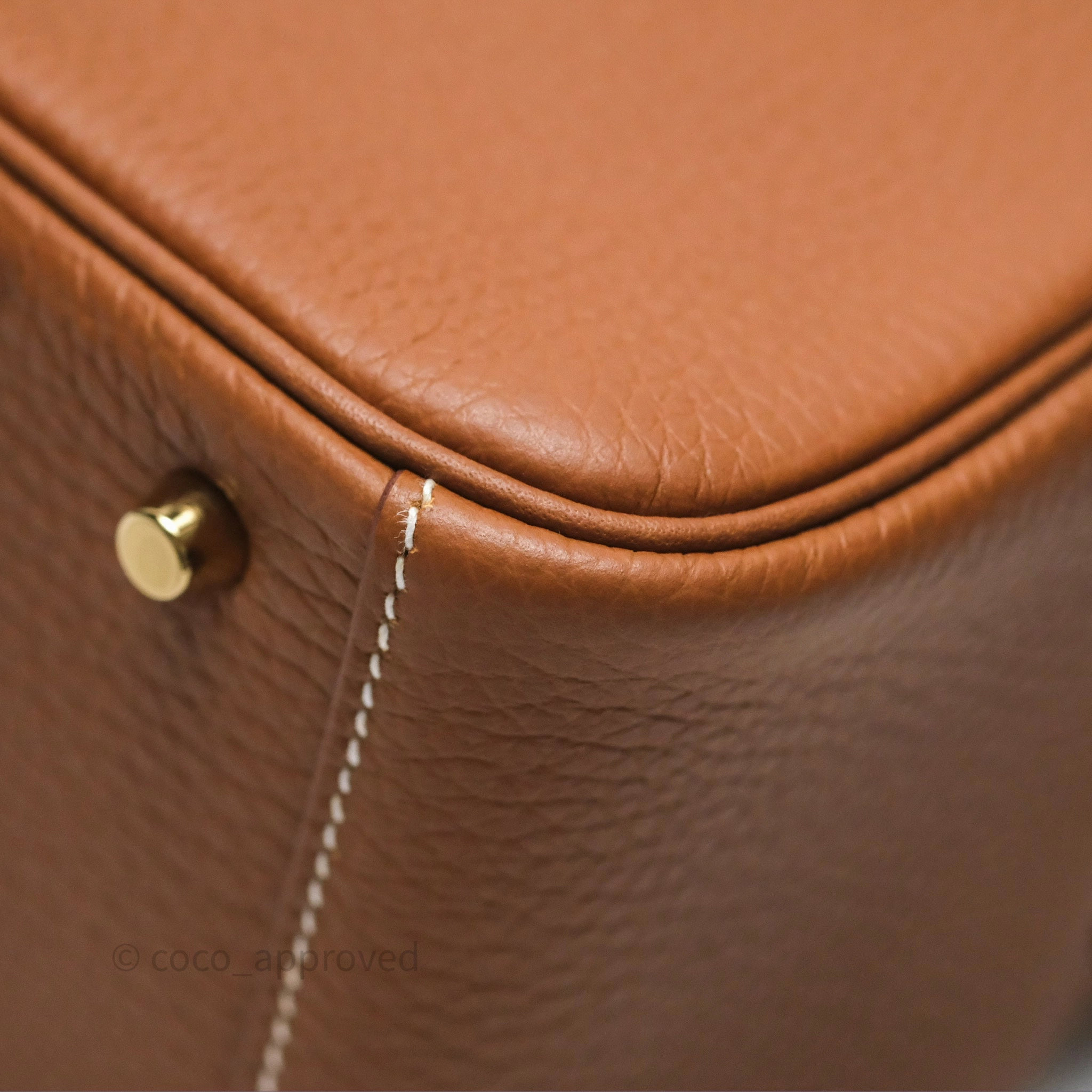 Herms Mini Lindy 20 Gold Clemence Gold Hardware