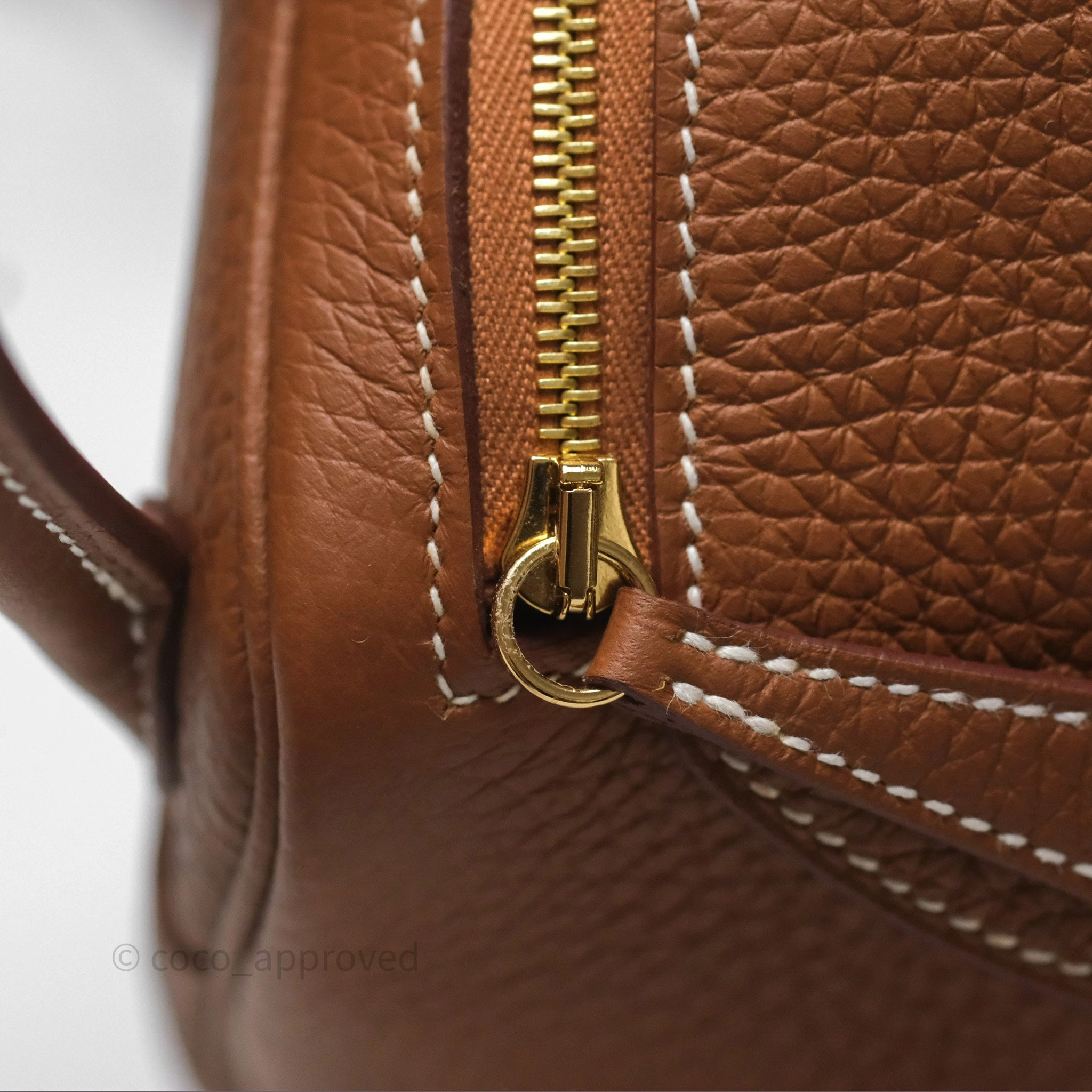 Herms Mini Lindy 20 Gold Clemence Gold Hardware