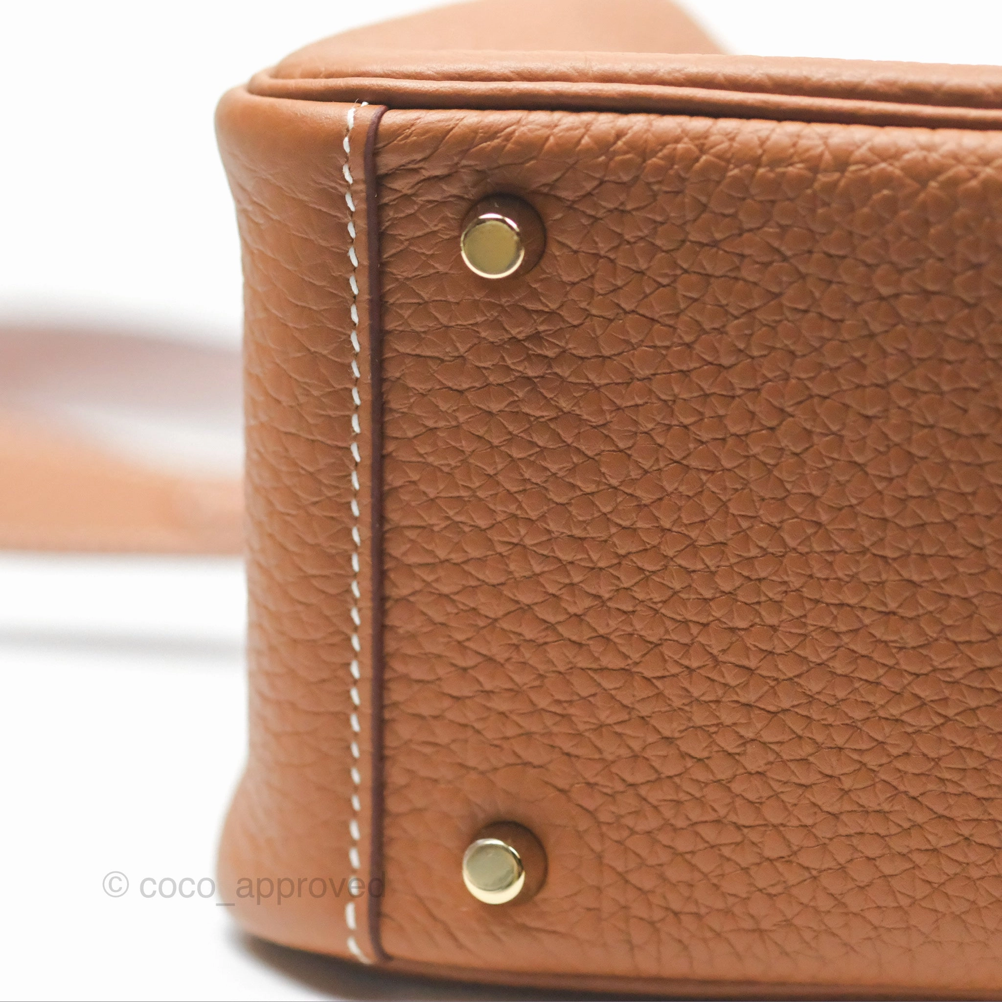 Herms Mini Lindy 20 Gold Clemence Gold Hardware