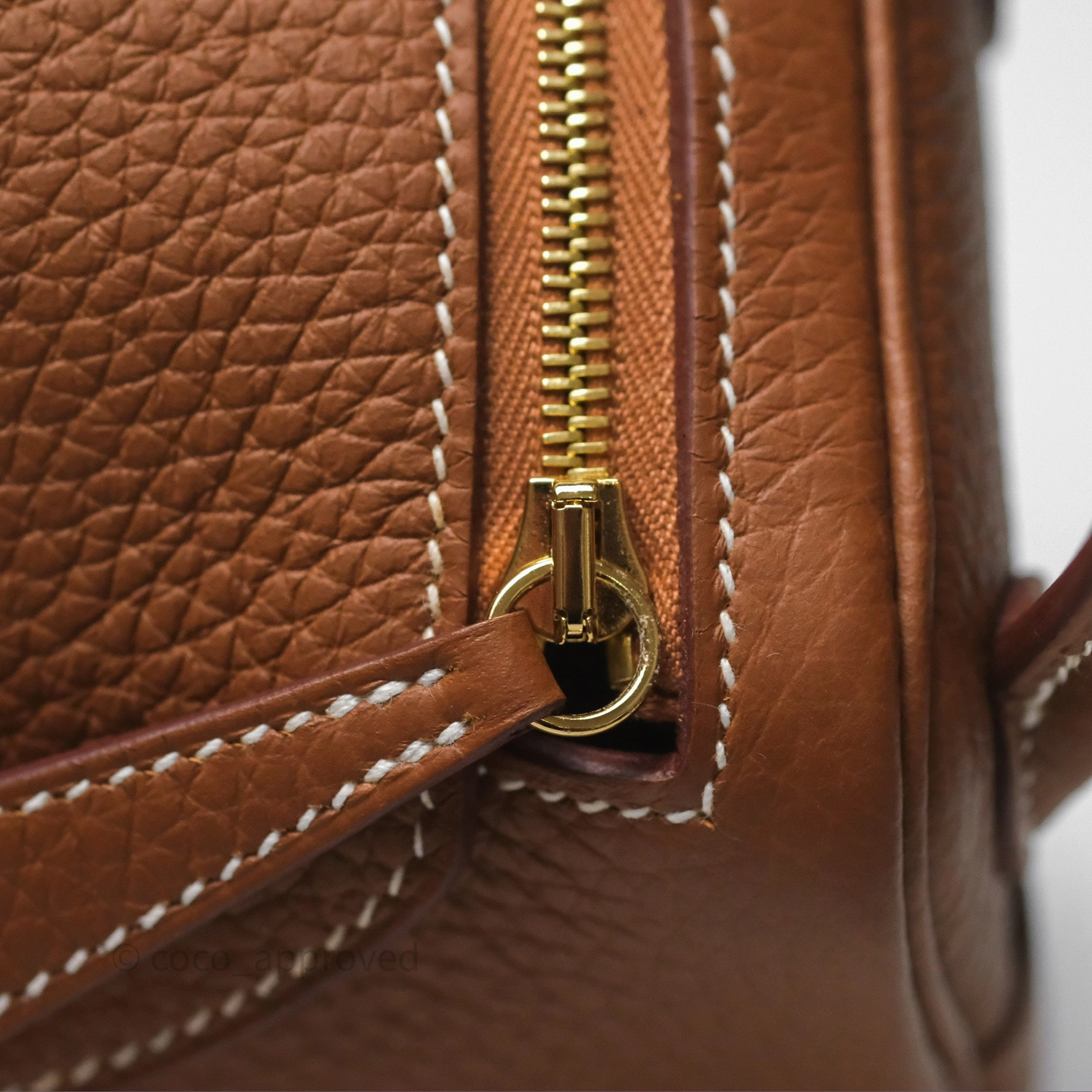 Herms Mini Lindy 20 Gold Clemence Gold Hardware