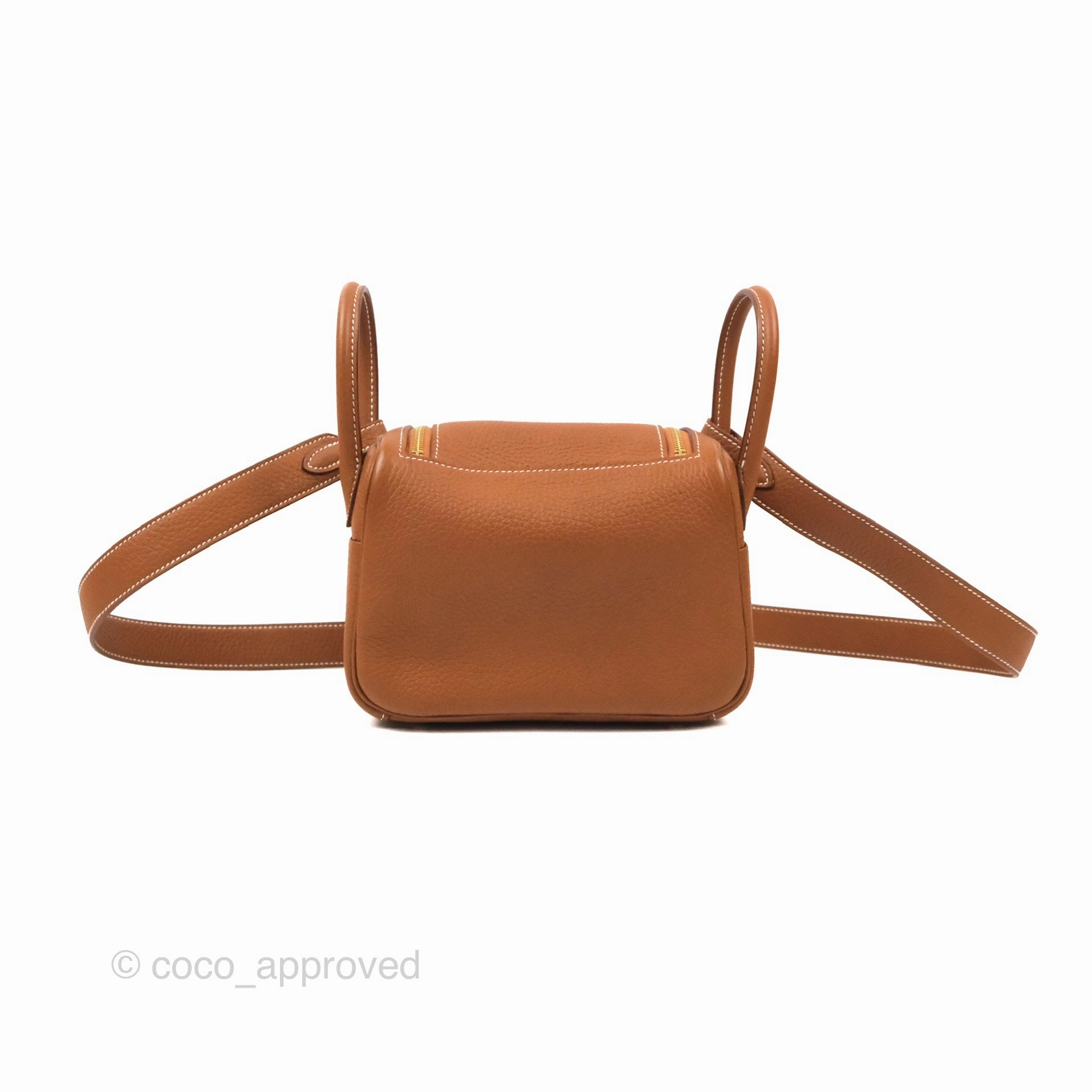 Herms Mini Lindy 20 Gold Clemence Gold Hardware